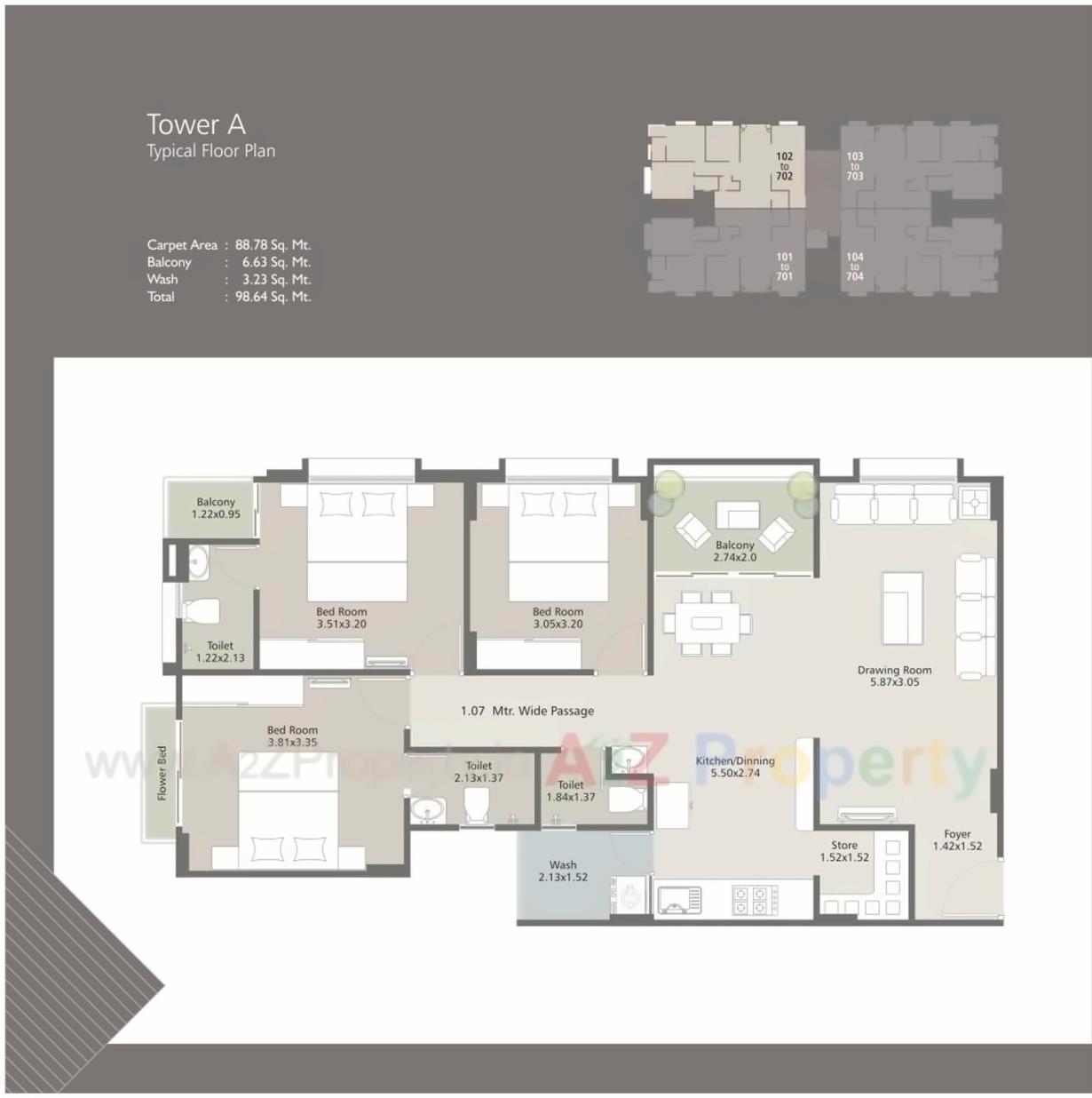 Layout of real estate project Swarnim Sapphire located at Vadodara, Vadodara, Gujarat
