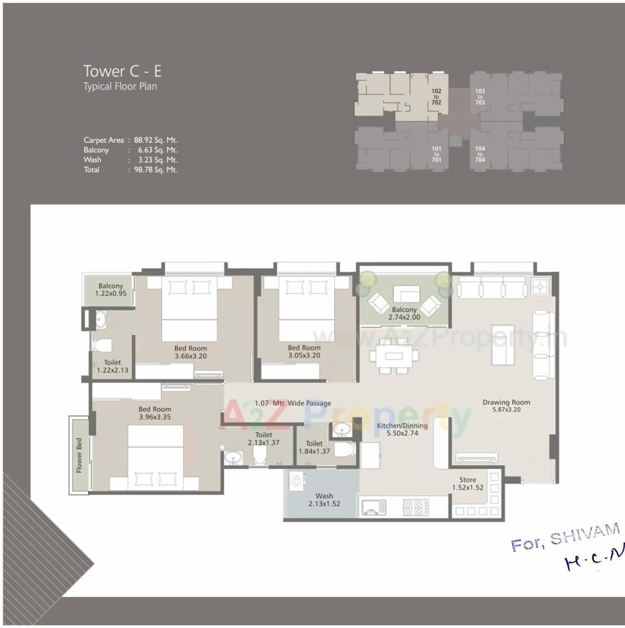 Layout of real estate project Swarnim Sapphire located at Vadodara, Vadodara, Gujarat