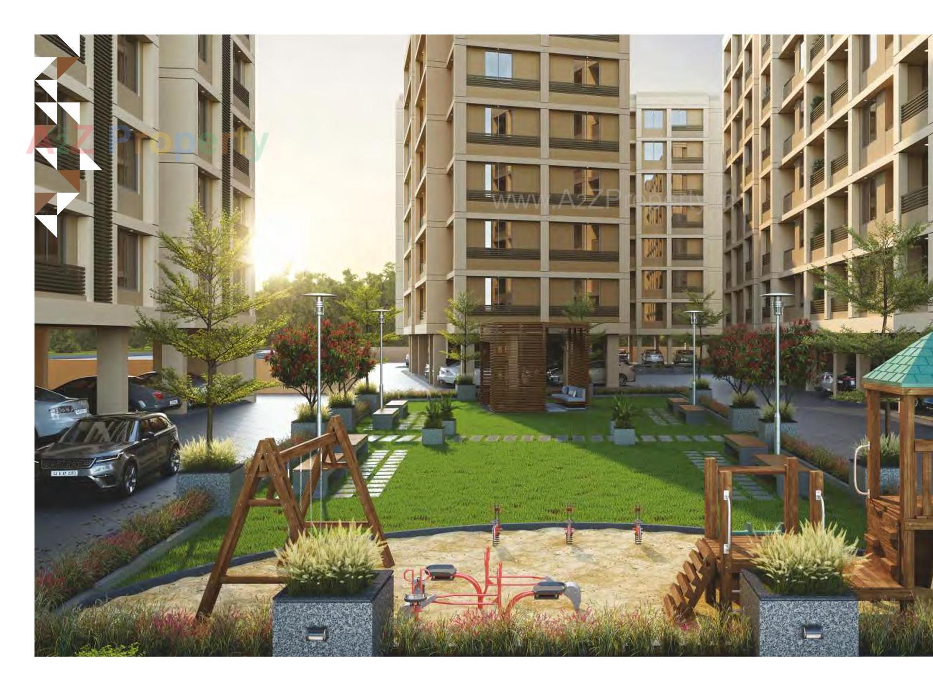 3D Elevation of real estate project Swarnim Sky located at Bhayali, Vadodara, Gujarat