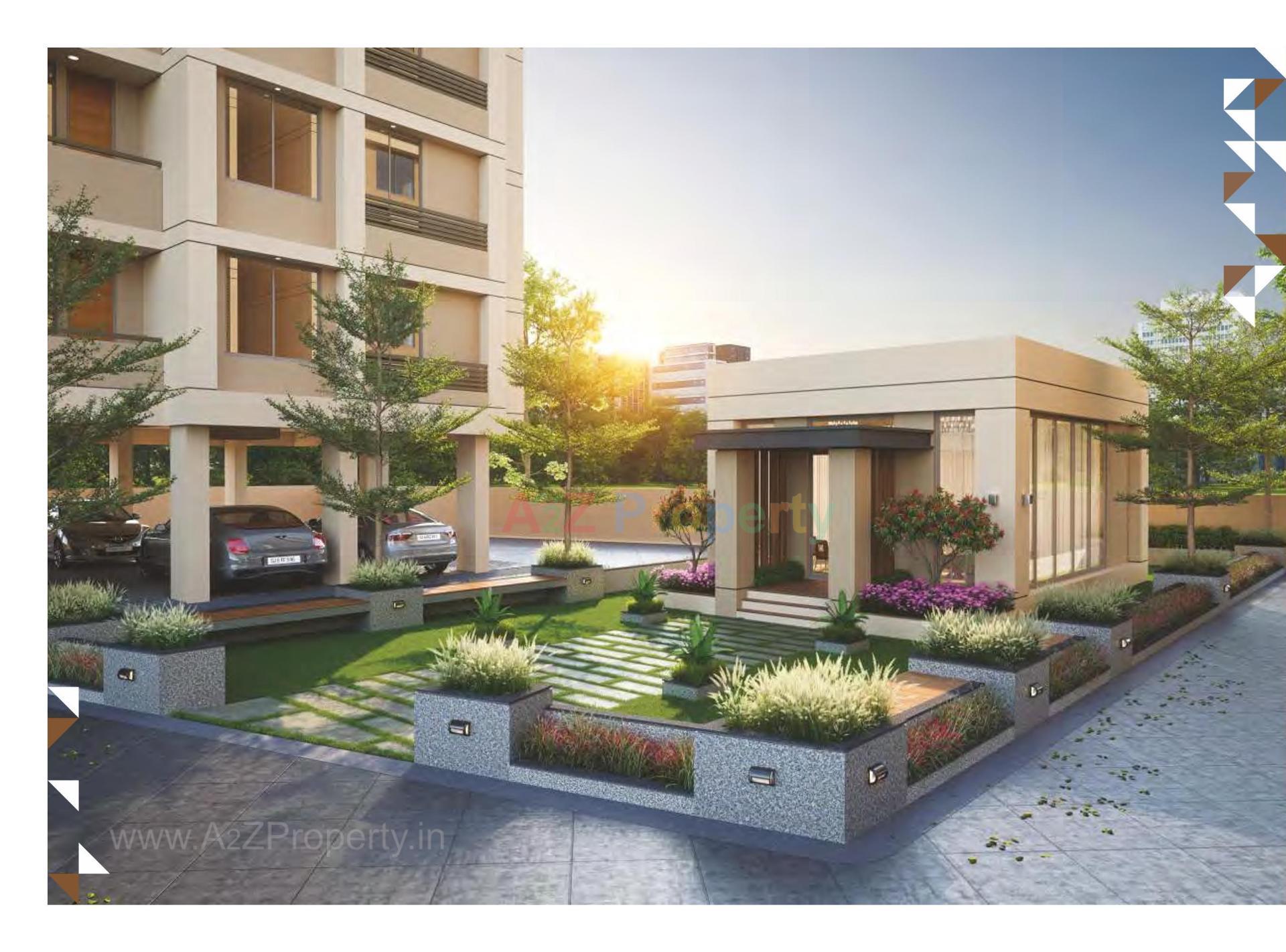 3D Elevation of real estate project Swarnim Sky located at Bhayali, Vadodara, Gujarat