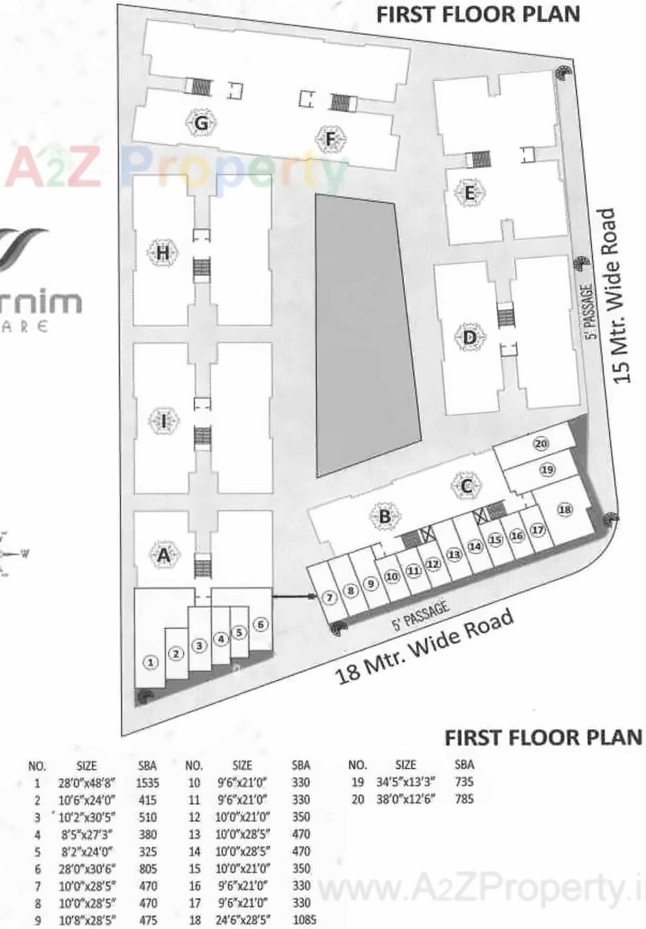 Layout of real estate project Swarnim Square located at Bhayli, Vadodara, Gujarat