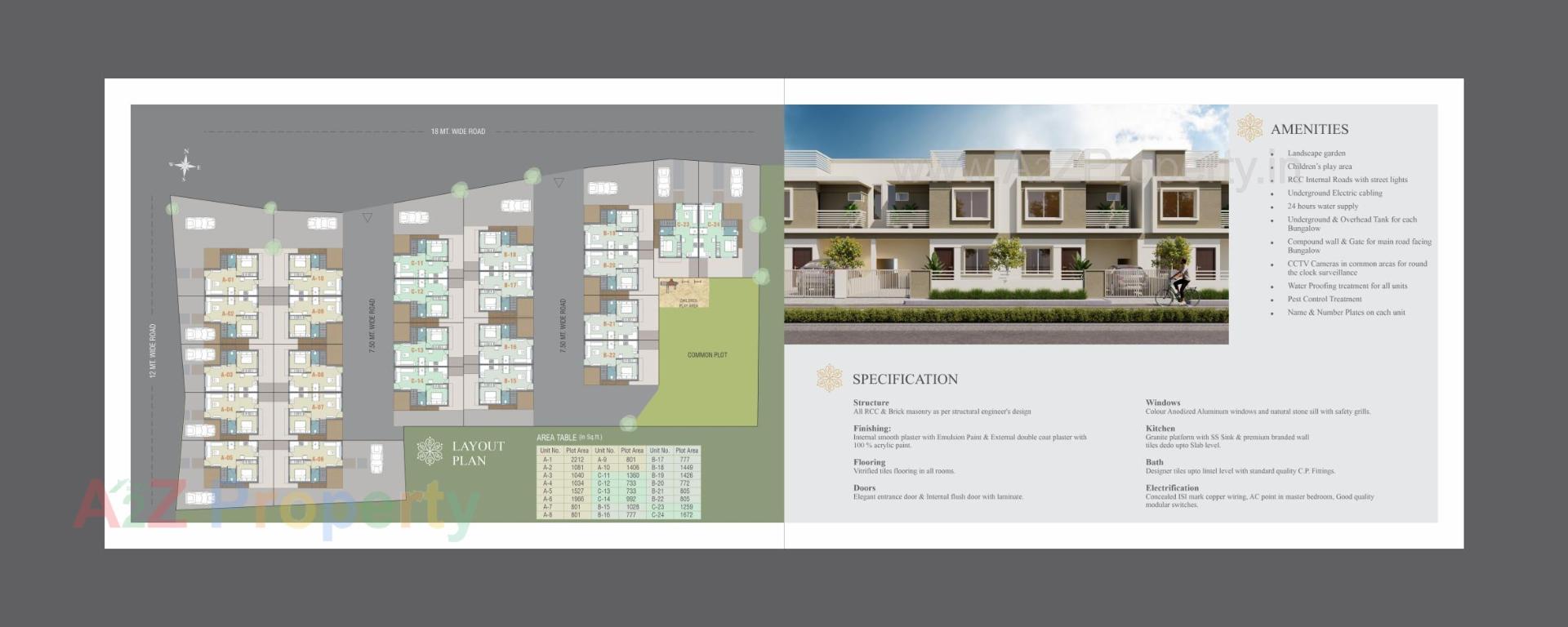 Layout of real estate project Swarnim Villa located at Tarsali, Vadodara, Gujarat