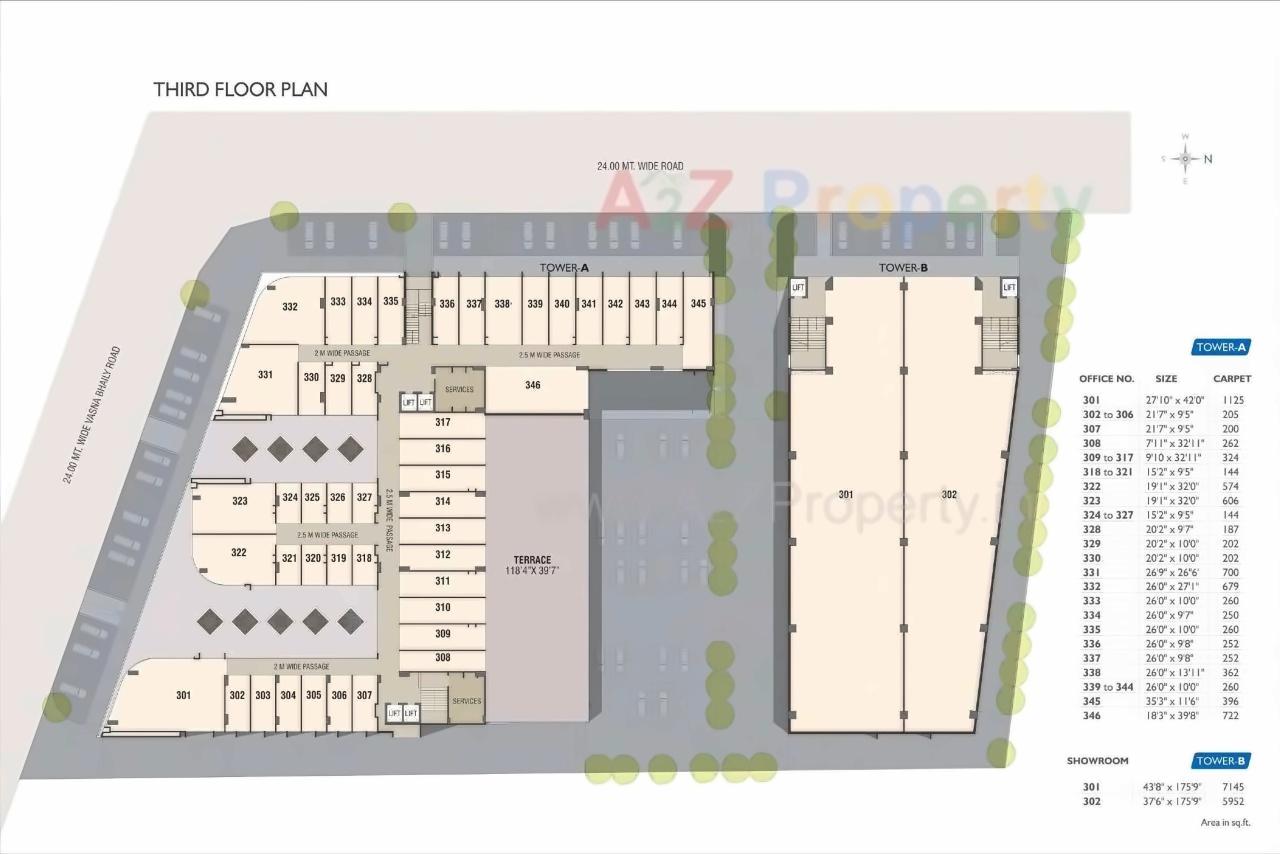 Layout of real estate project Swc Hub located at Bhayli, Vadodara, Gujarat