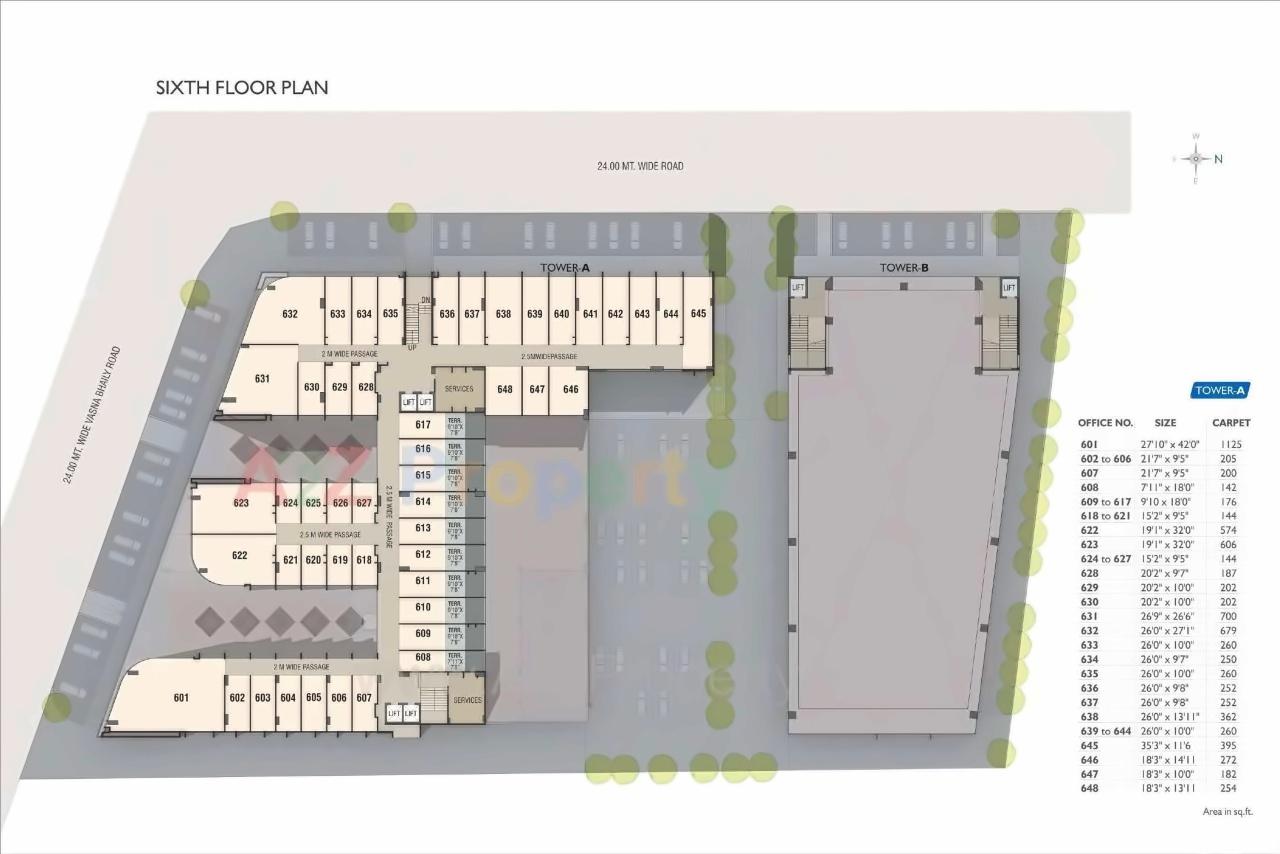 Layout of real estate project Swc Hub located at Bhayli, Vadodara, Gujarat