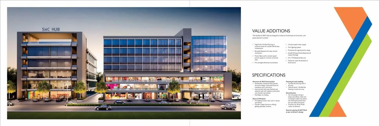 3D Elevation of real estate project Swc Hub located at Bhayli, Vadodara, Gujarat