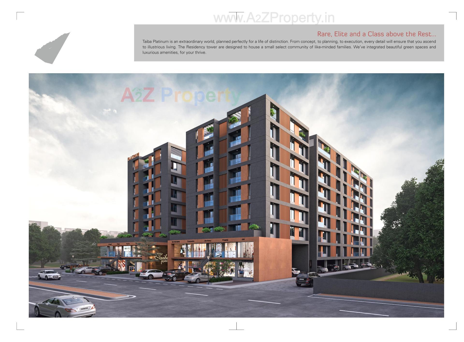 3D Elevation of real estate project Taiba Platinum located at Tandalja, Vadodara, Gujarat