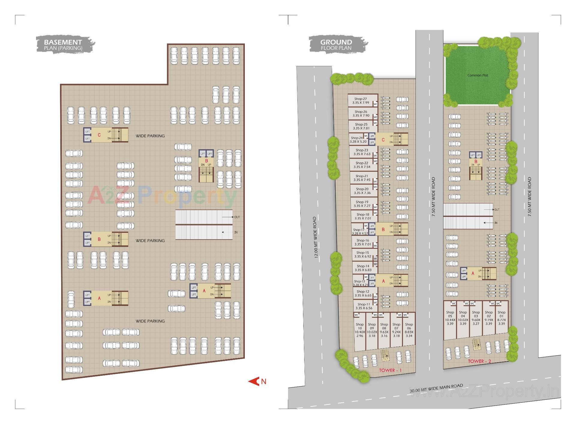 Layout of real estate project Taiba Platinum located at Tandalja, Vadodara, Gujarat