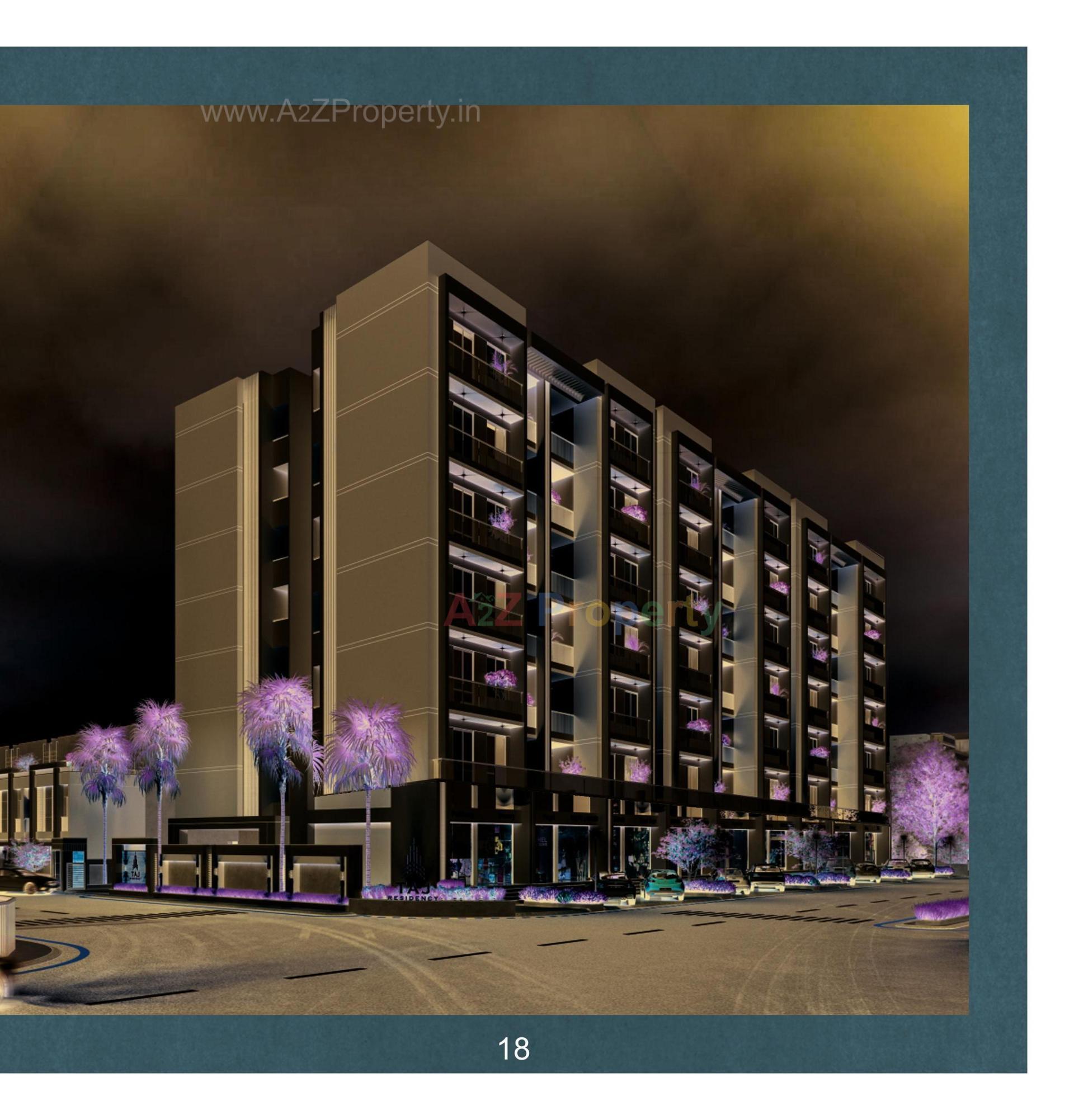 3D Elevation of real estate project Taj Residency located at Tandalja, Vadodara, Gujarat