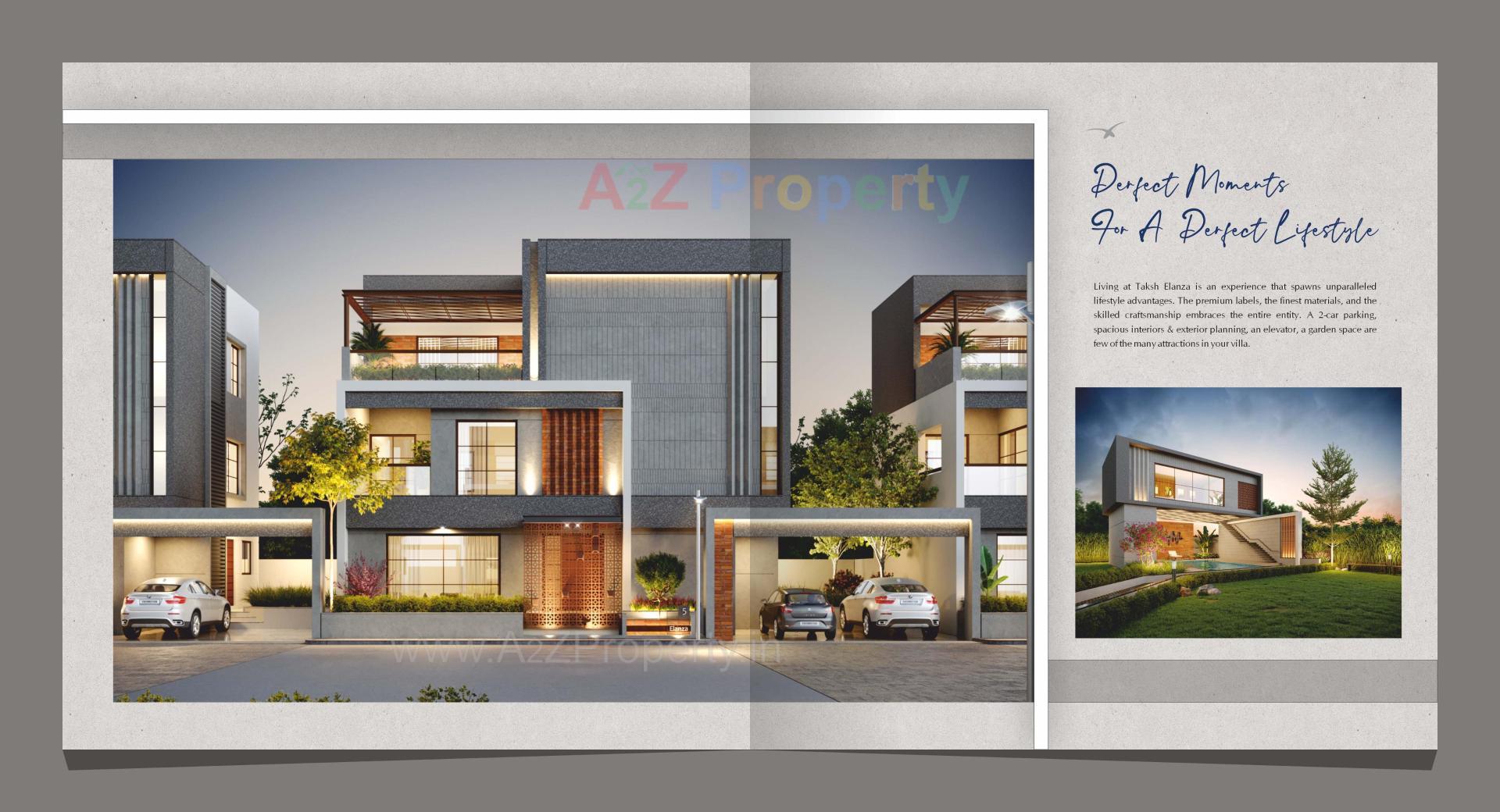 3D Elevation of real estate project Taksh Elanza located at Bhayli, Vadodara, Gujarat