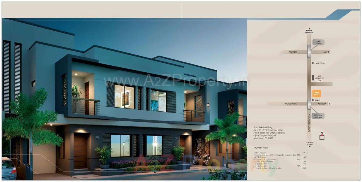 Layout of real estate project Taksh Galaxy located at Bapod, Vadodara, Gujarat