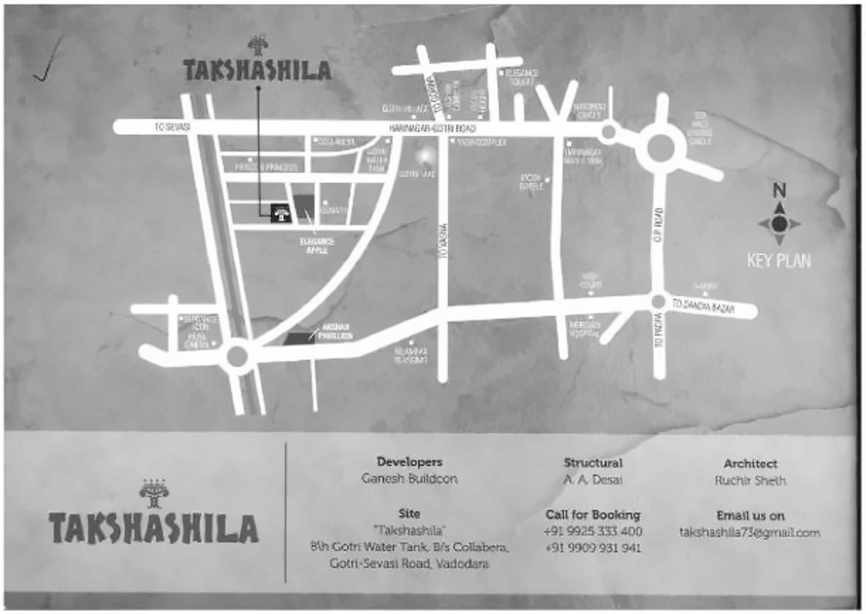  of real estate project Takshashila located at Sevasi, Vadodara, Gujarat