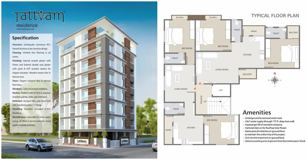 Layout of real estate project Tattvam Residence located at Kasba, Vadodara, Gujarat