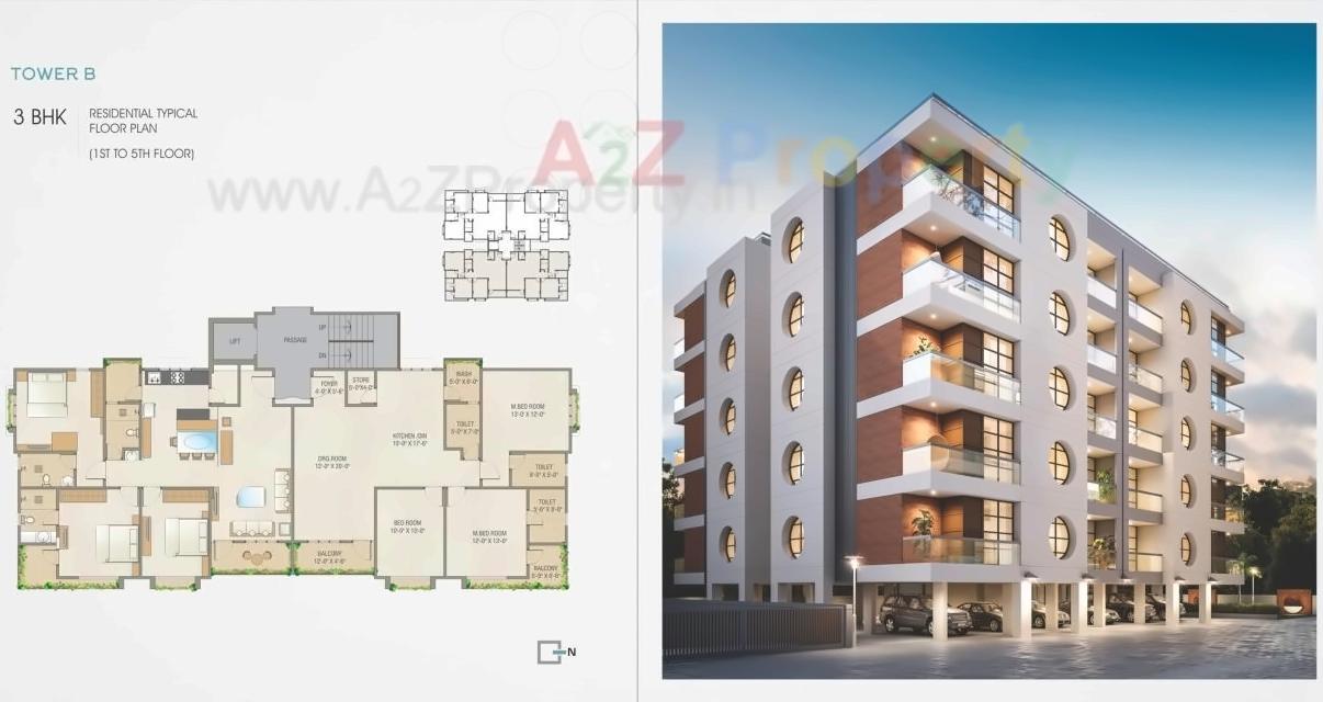 Layout of real estate project The Atlantic (tower A   Tower B) located at Tarsali, Vadodara, Gujarat