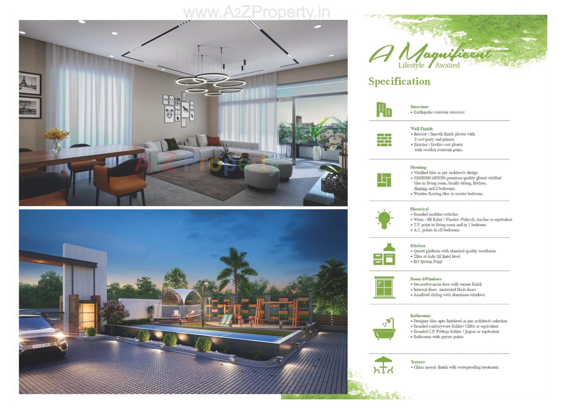 3D Elevation of real estate project The Palace Green Life located at Gotri, Vadodara, Gujarat