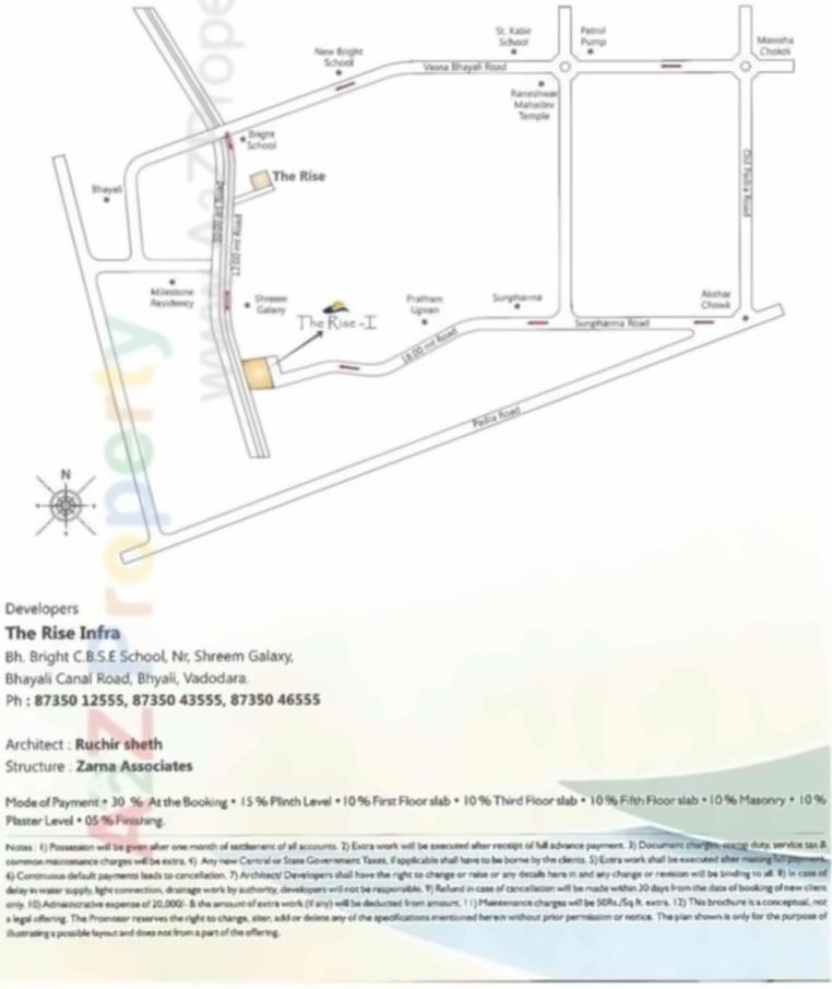  of real estate project The Rise located at Bhayli, Vadodara, Gujarat