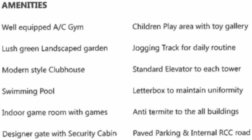 Amenities of The Rise