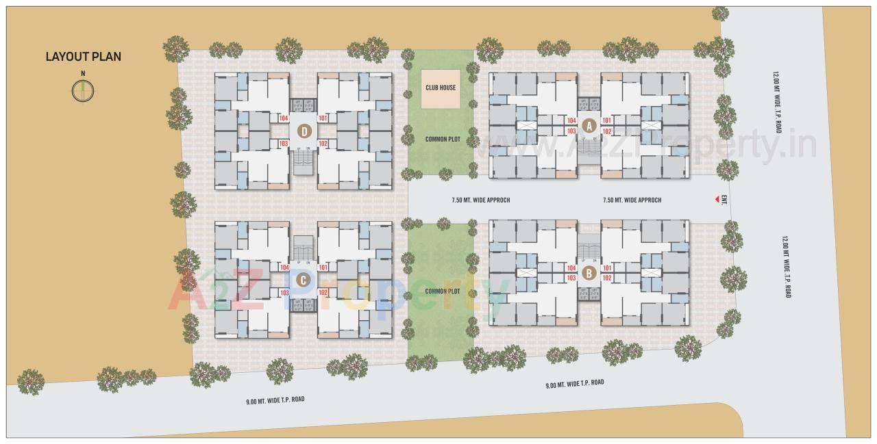 Layout of real estate project The Status located at Harni, Vadodara, Gujarat