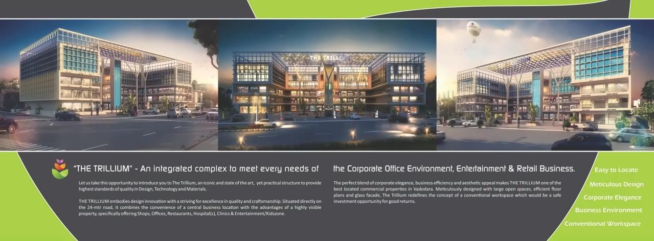 3D Elevation of real estate project The Trillium located at Bhayli, Vadodara, Gujarat