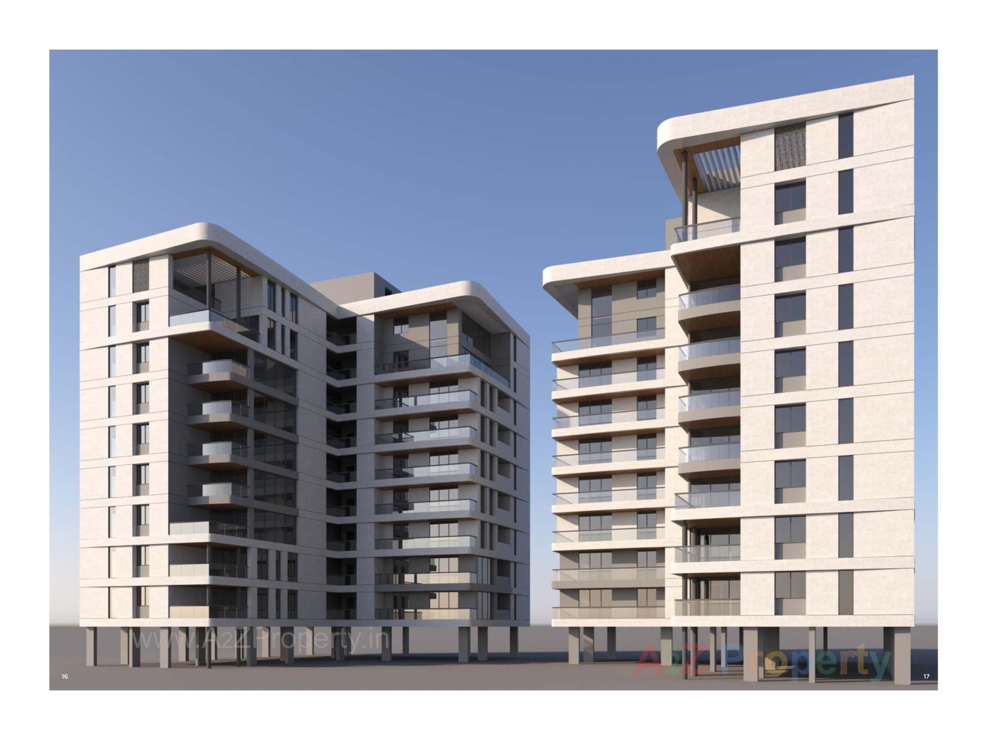 3D Elevation of real estate project The Vista Residential located at Kasba, Vadodara, Gujarat