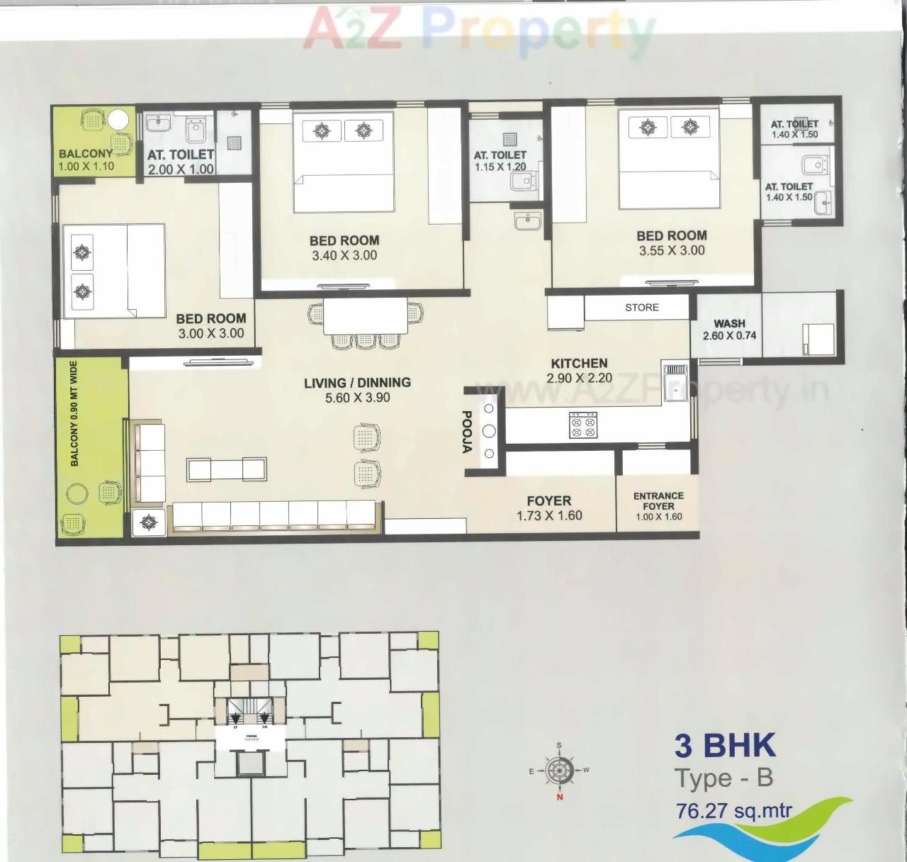 Layout of real estate project Thez Ii located at Gorva, Vadodara, Gujarat