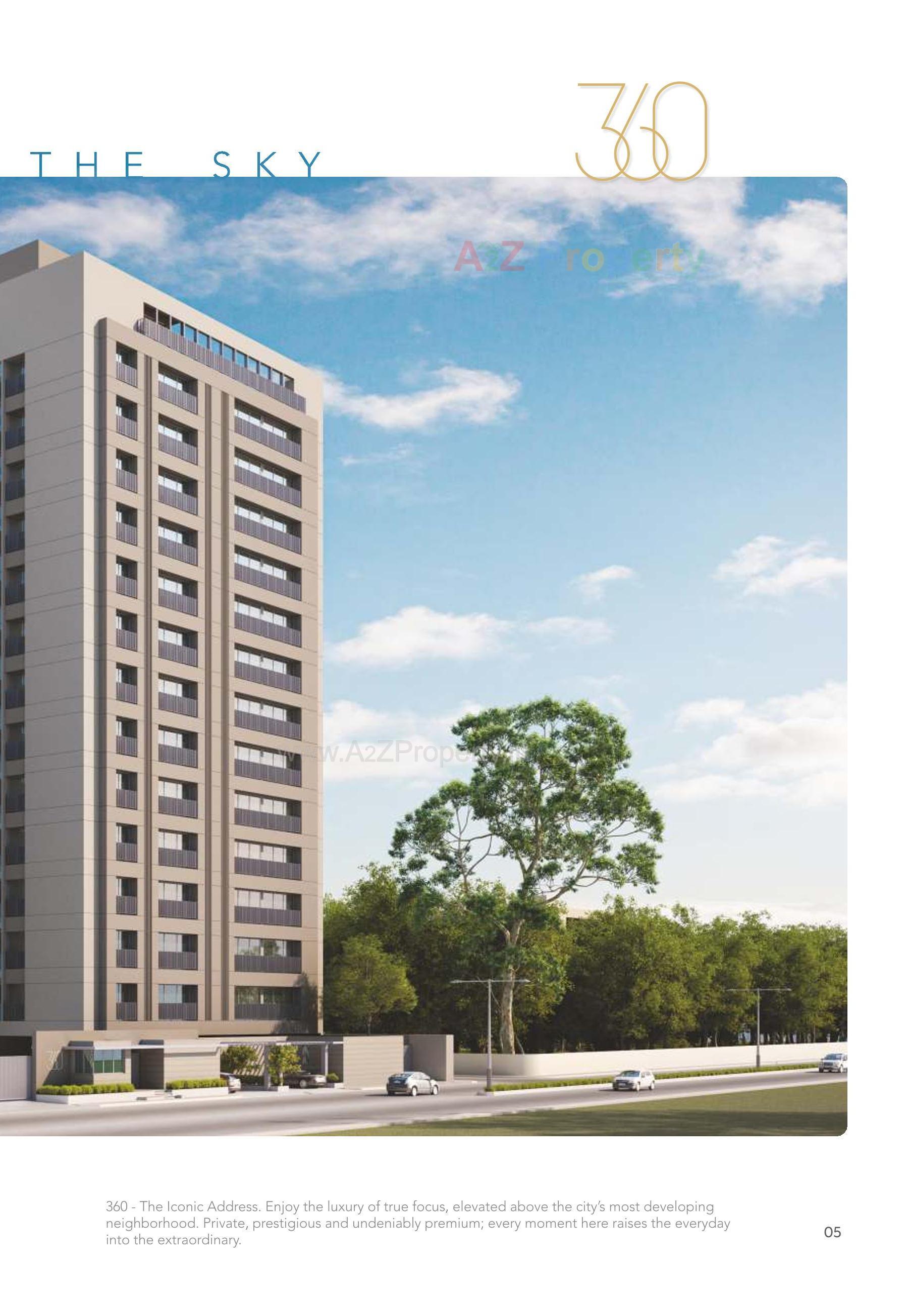 3D Elevation of real estate project Three60 located at Gotri, Vadodara, Gujarat