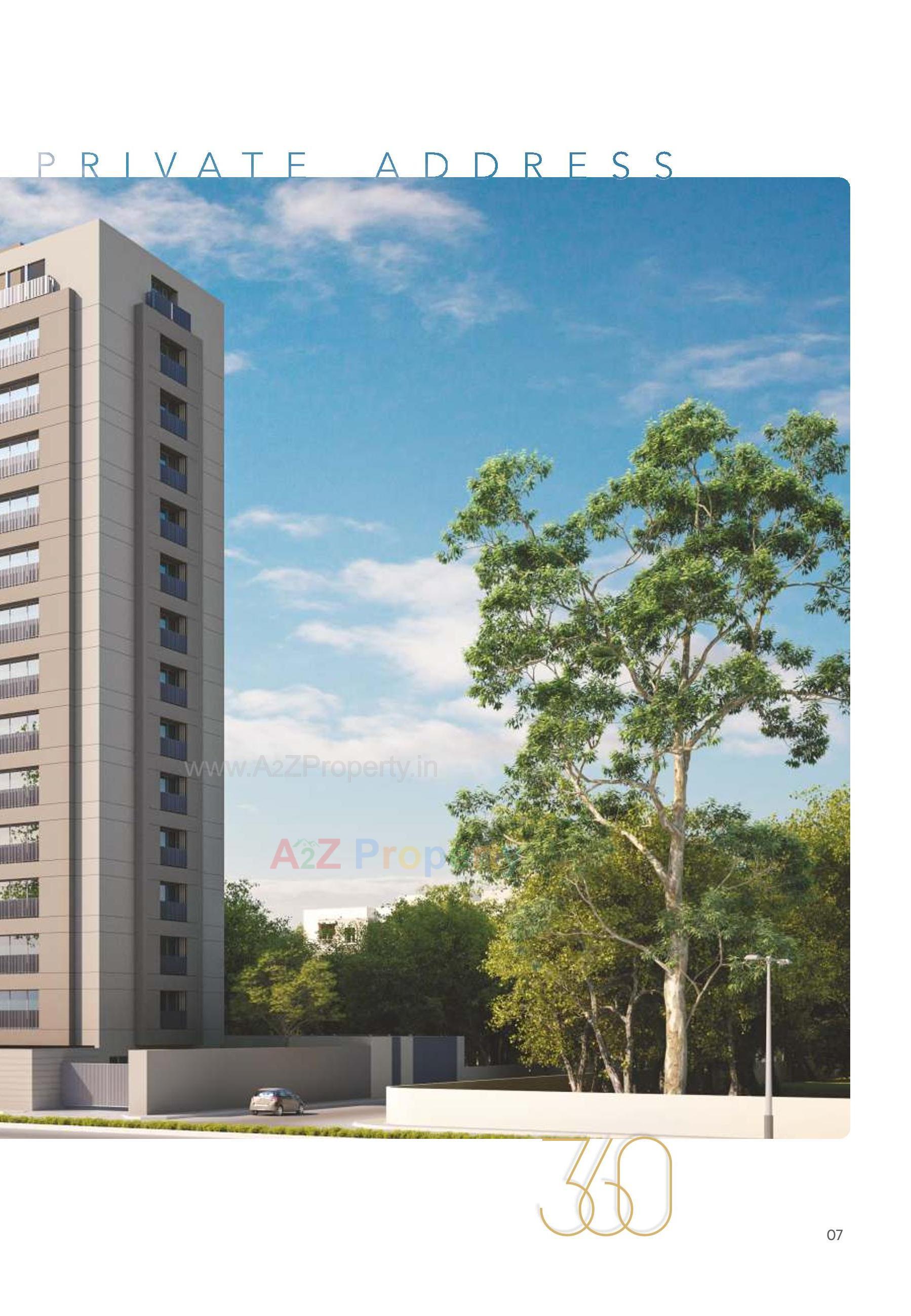3D Elevation of real estate project Three60 located at Gotri, Vadodara, Gujarat