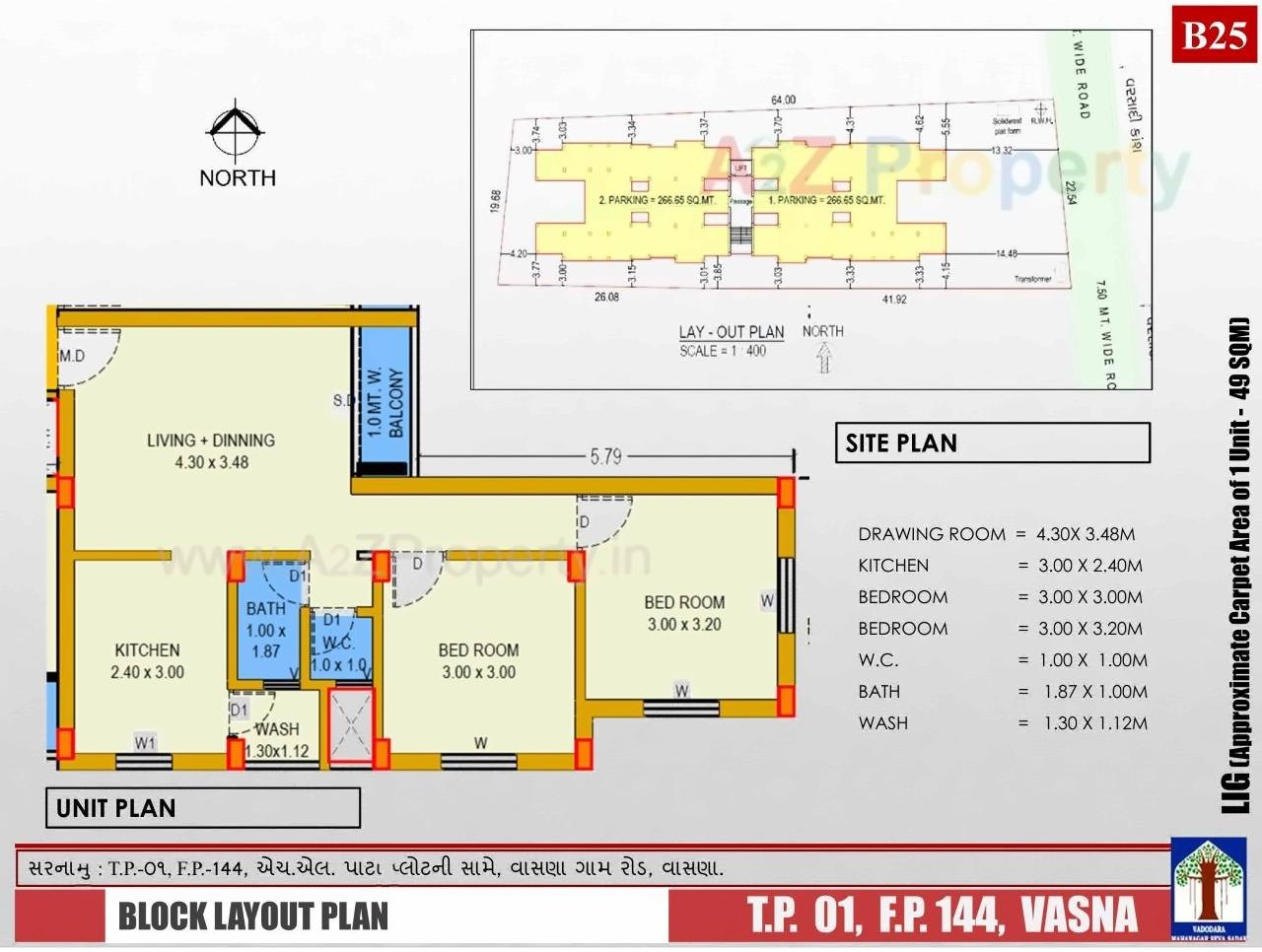 Layout of real estate project Tp 16 Fp 144 Lig located at Vasna, Vadodara, Gujarat