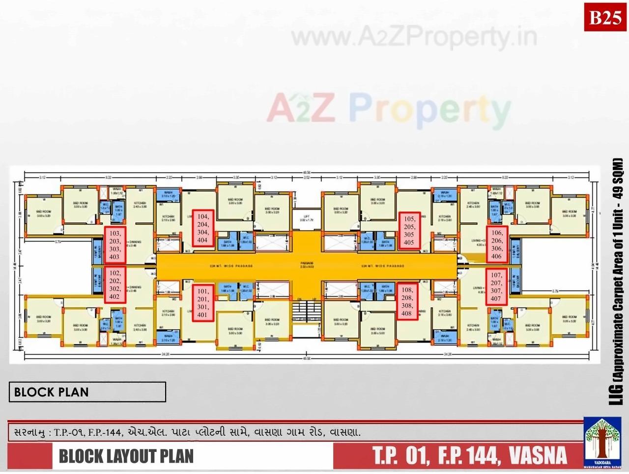 Layout of real estate project Tp 16 Fp 144 Lig located at Vasna, Vadodara, Gujarat