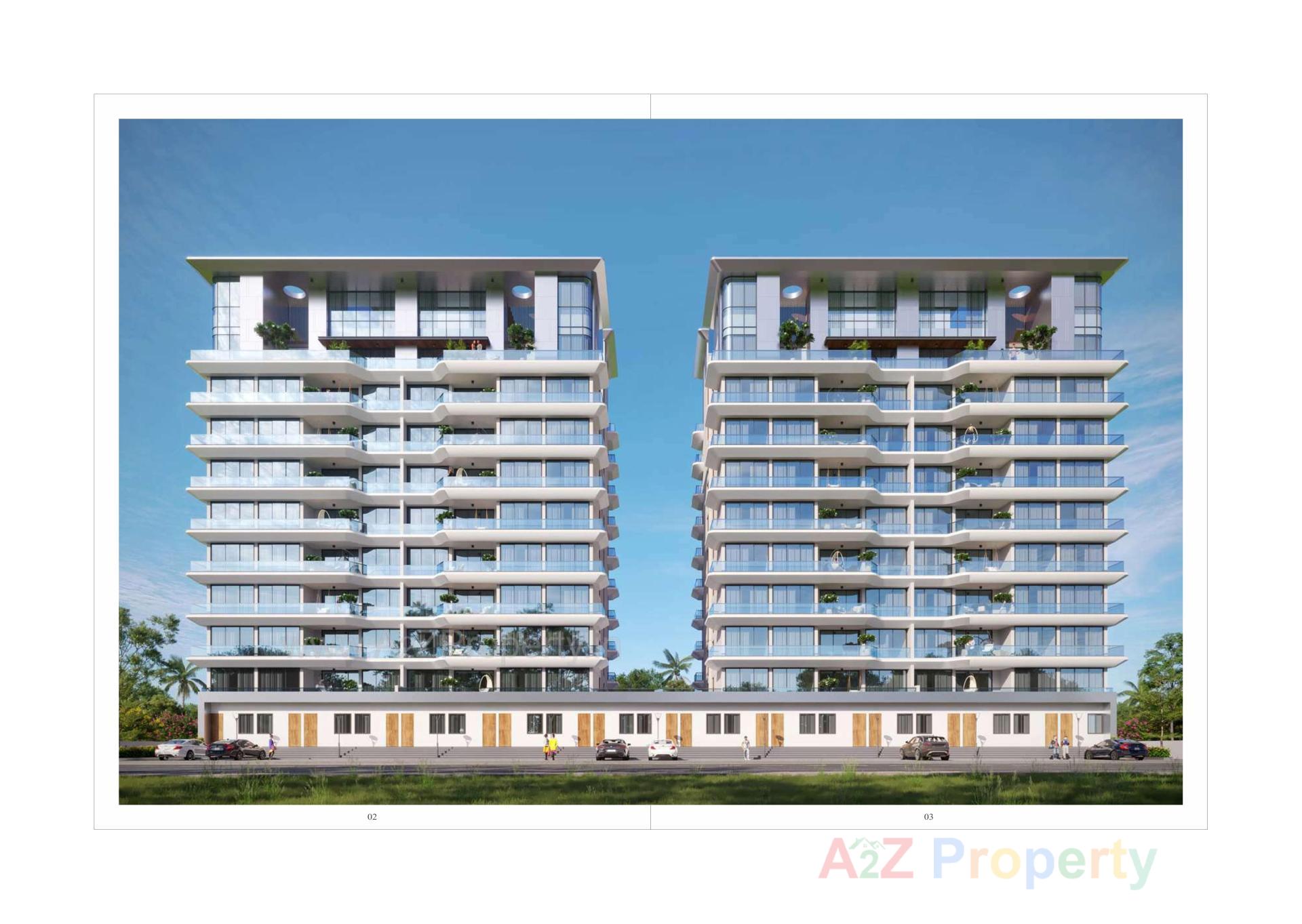 3D Elevation of real estate project Trinity By Courtyard located at Gotri, Vadodara, Gujarat