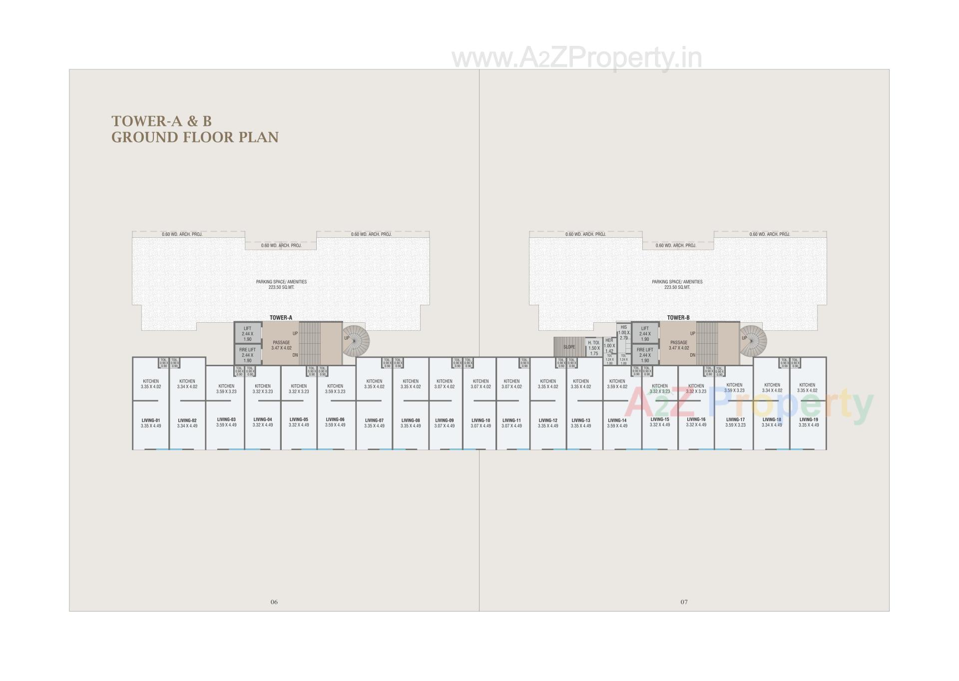 Layout of real estate project Trinity By Courtyard located at Gotri, Vadodara, Gujarat