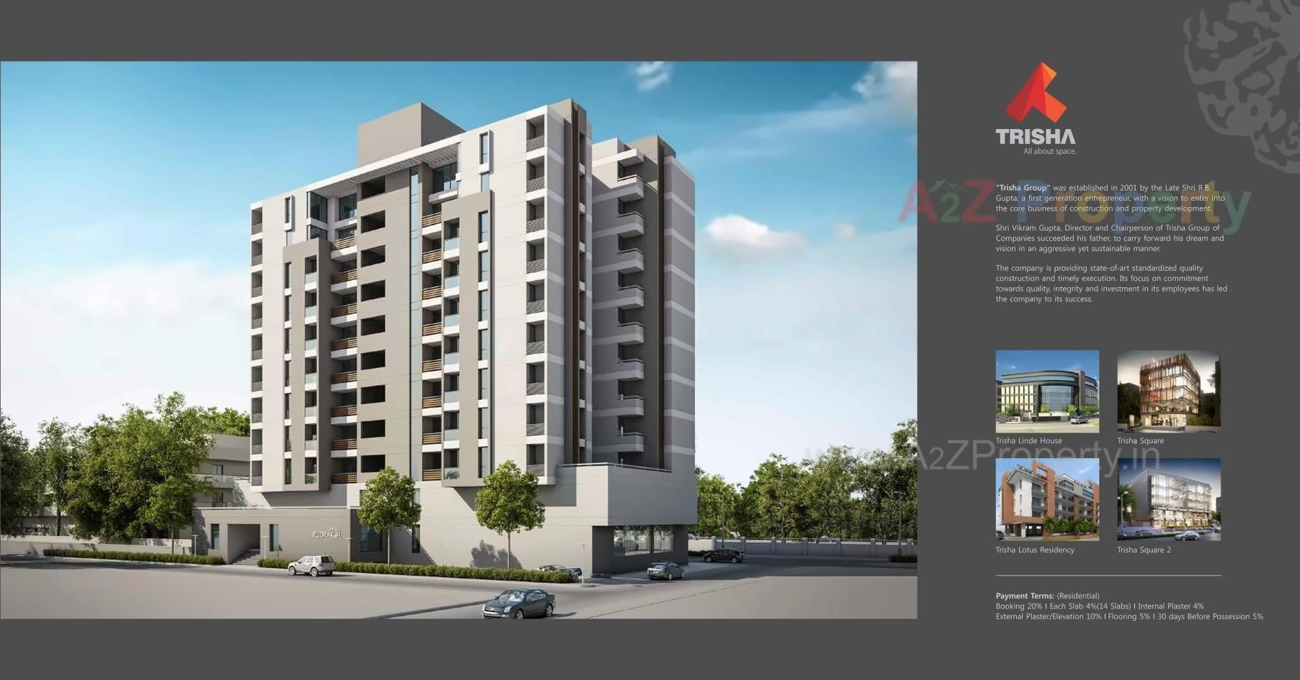 3D Elevation of real estate project Trisha Rudraksh located at Kasba, Vadodara, Gujarat
