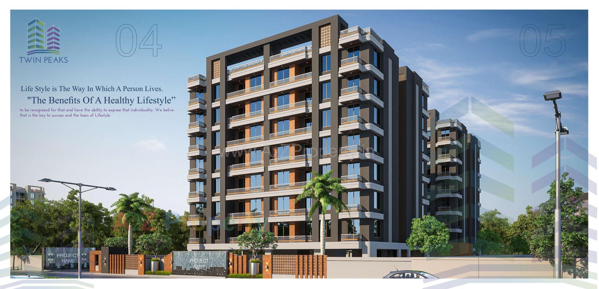 3D Elevation of real estate project Twin Peaks located at Sama, Vadodara, Gujarat