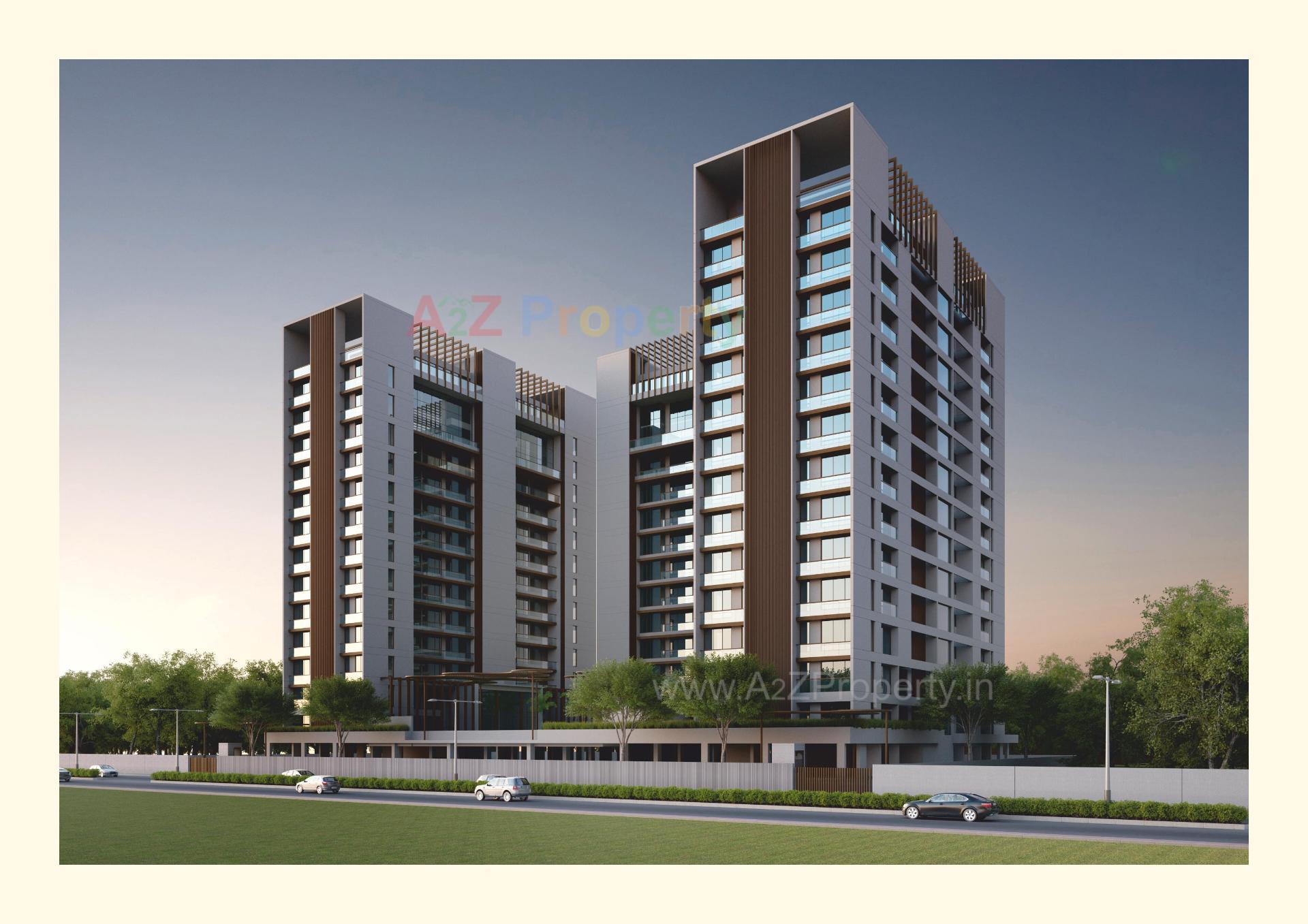 3D Elevation of real estate project Uma Residences located at Bhayli, Vadodara, Gujarat