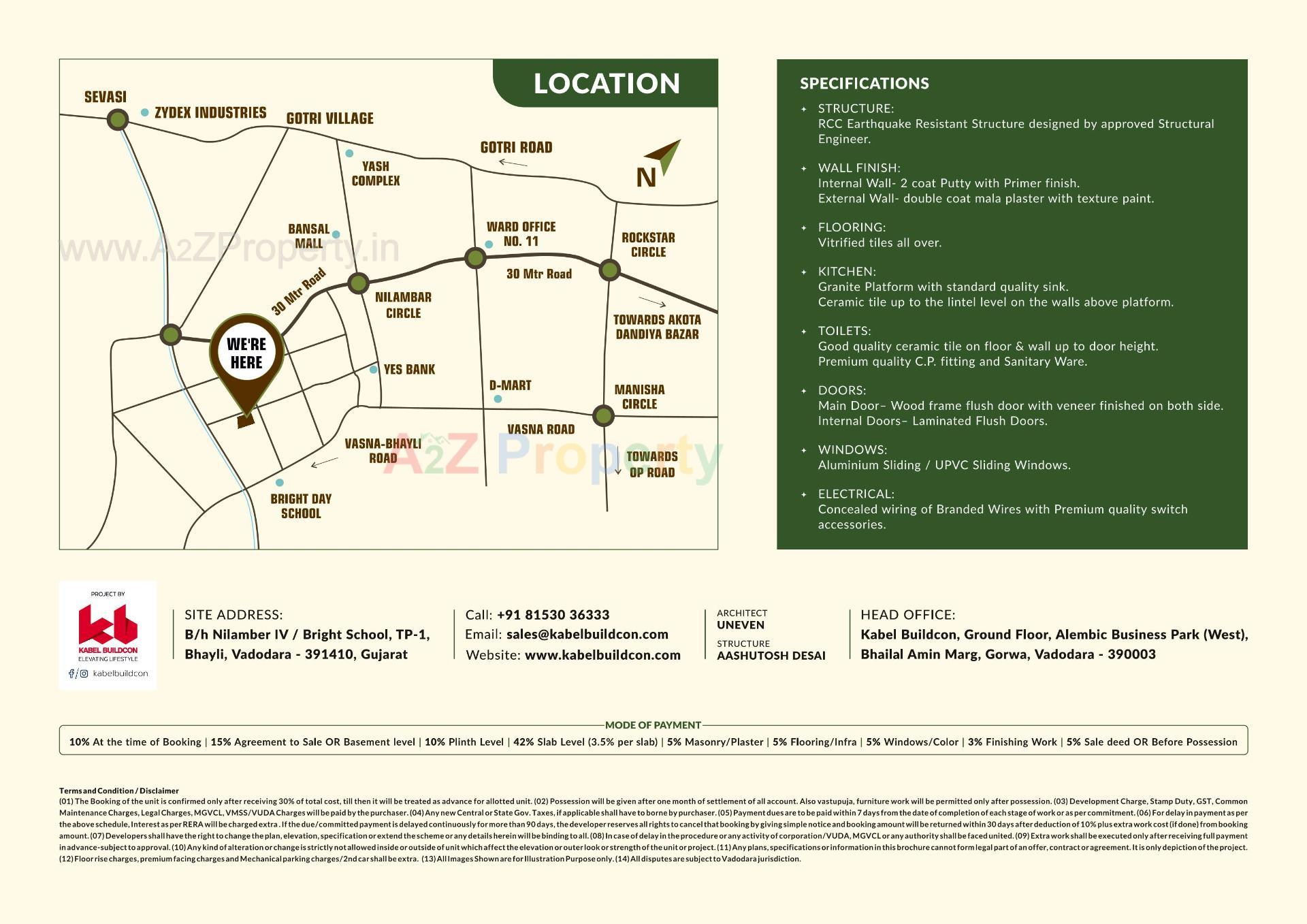  of real estate project Uma Residences located at Bhayli, Vadodara, Gujarat