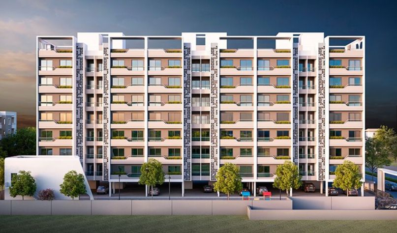 Center View of real estate project V R Imperia located at Bapod, Vadodara, Gujarat