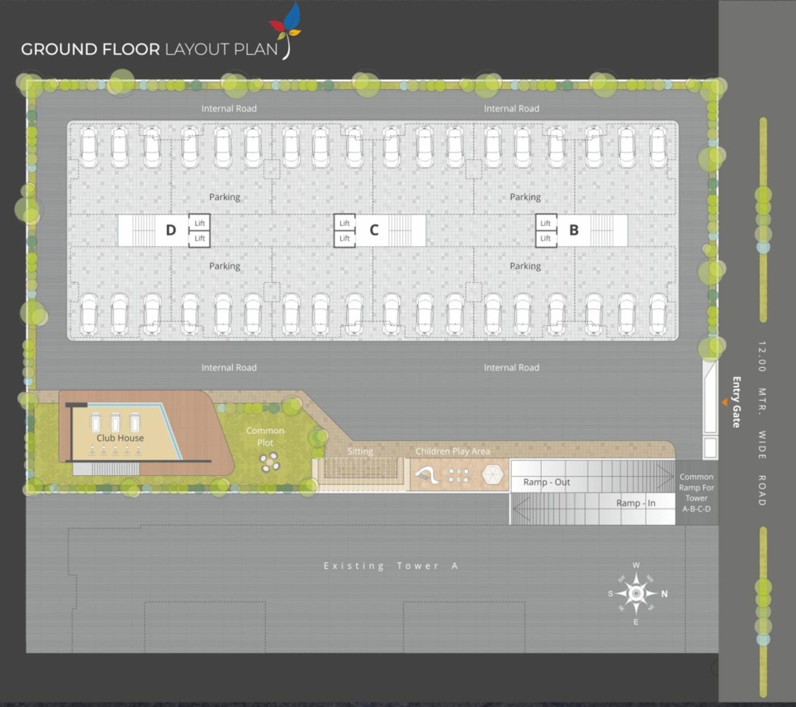 Ground Floor Layout of real estate project V R Imperia located at Bapod, Vadodara, Gujarat