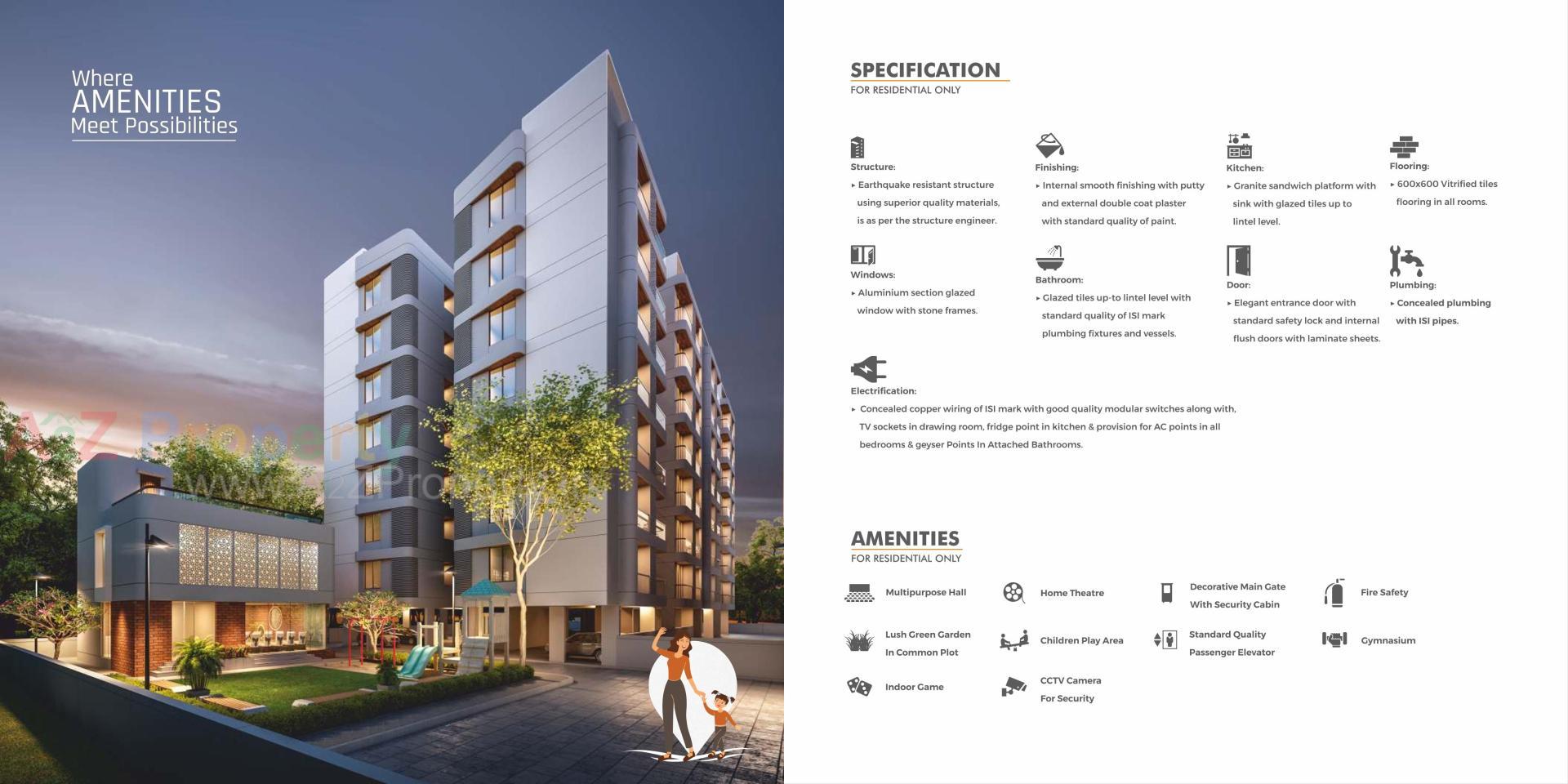 3D Elevation of real estate project V R Landmark located at Bapod, Vadodara, Gujarat