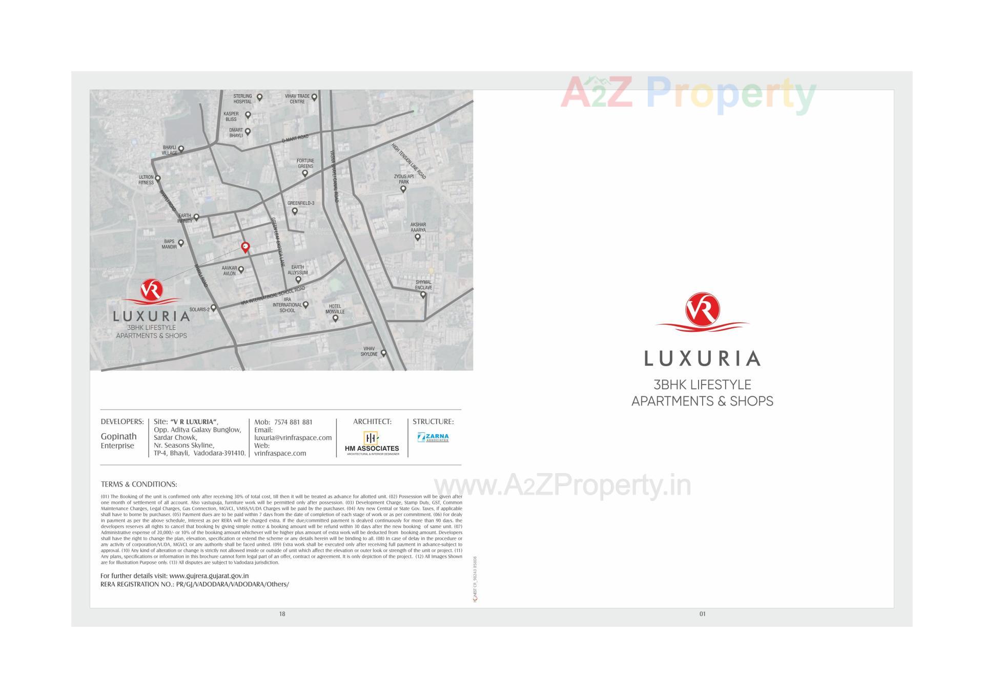  of real estate project V R Luxuria located at Bhayli, Vadodara, Gujarat