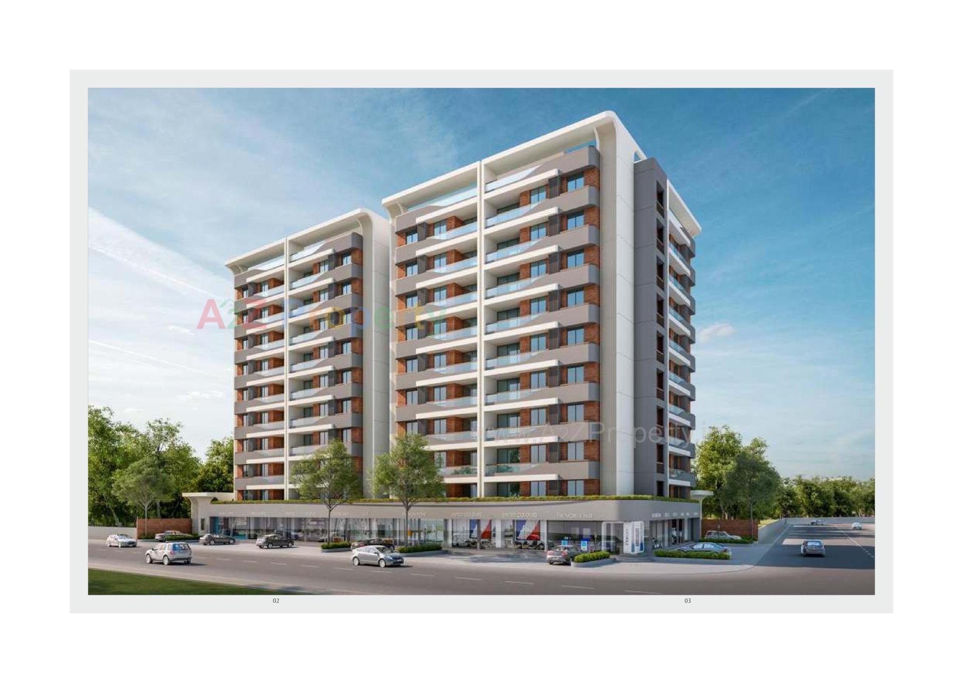 3D Elevation of real estate project V R Luxuria located at Bhayli, Vadodara, Gujarat