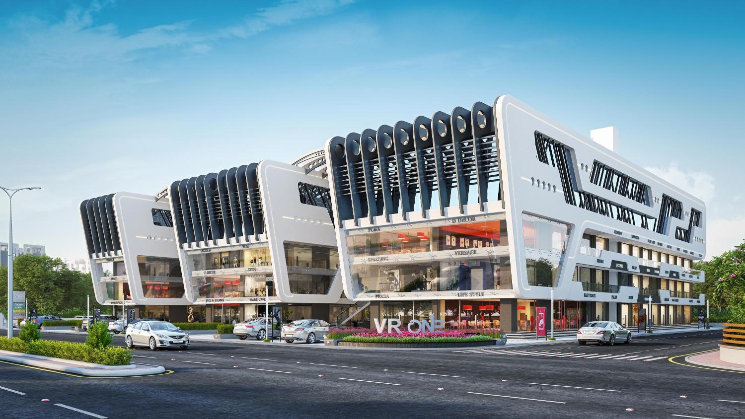 Elevation of real estate project V R One located at Waghodia, Vadodara, Gujarat