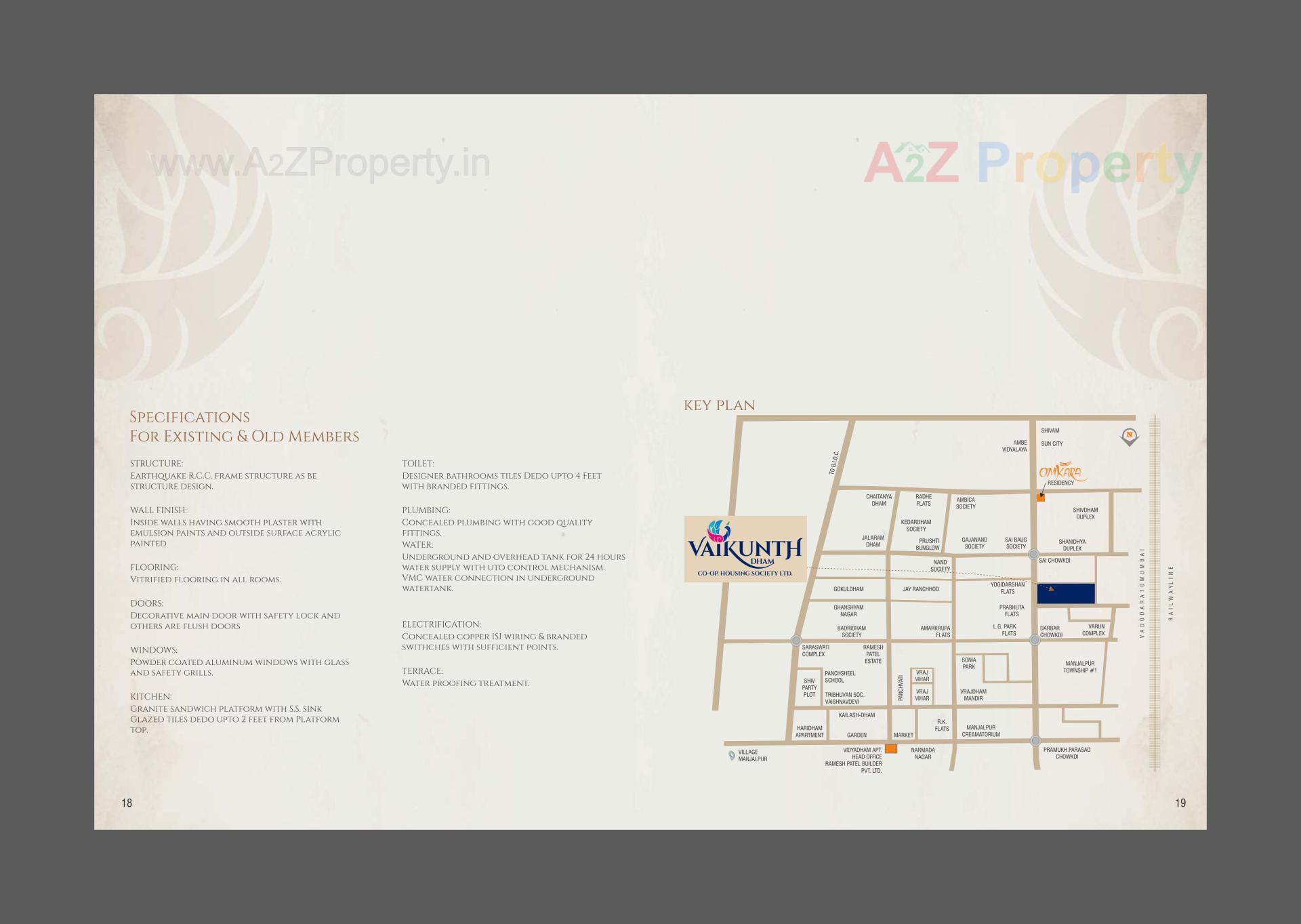 Layout of real estate project Vaikunthdham Co Operative Housing Society Ltd located at Manjalpur, Vadodara, Gujarat