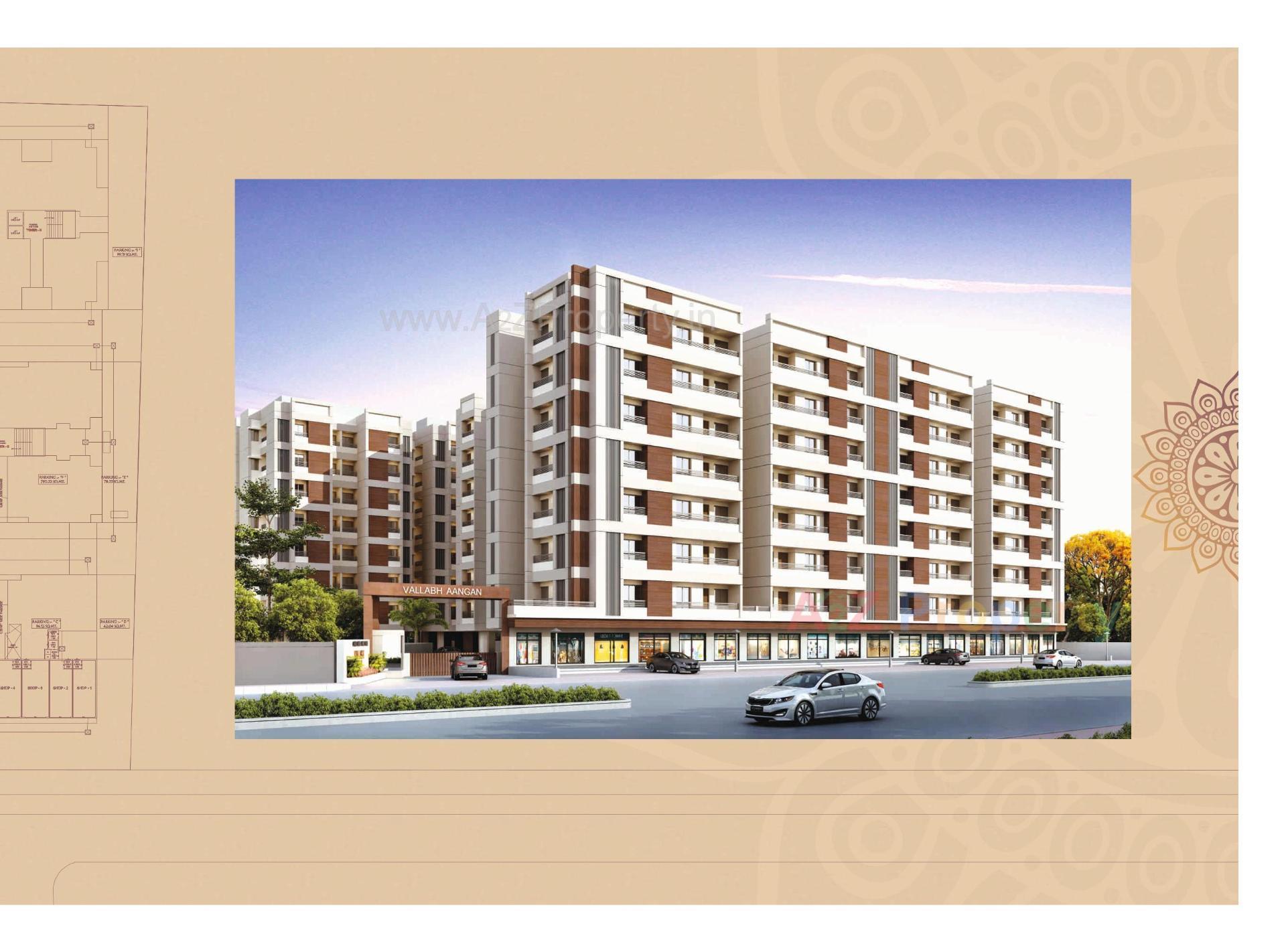 3D Elevation of real estate project Vallabh Aangan located at Bapod, Vadodara, Gujarat
