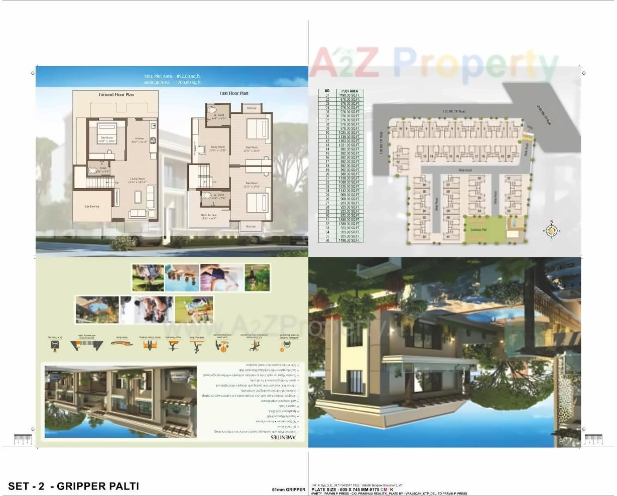 Layout of real estate project Vallabh Bunglows located at Savad, Vadodara, Gujarat