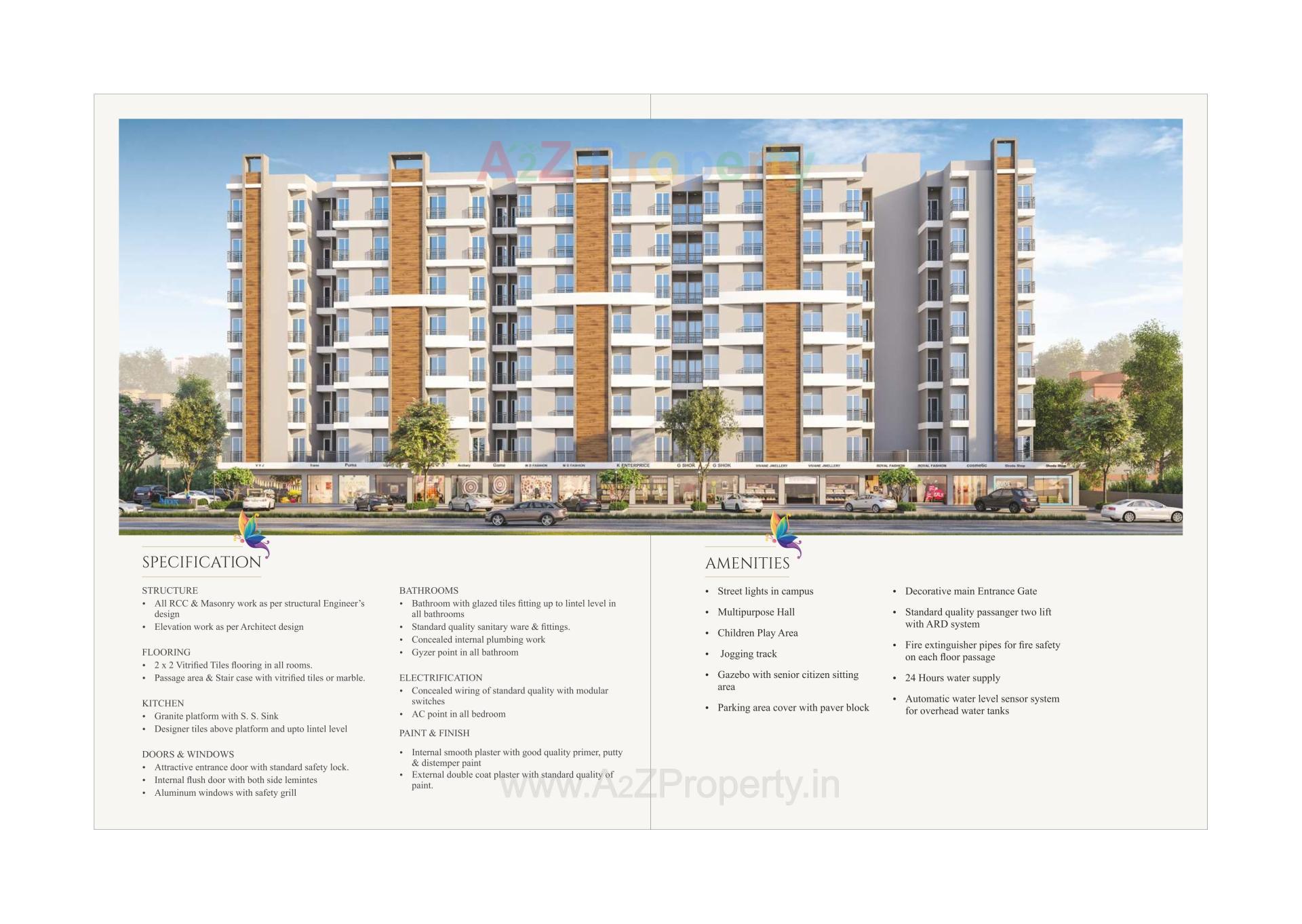 3D Elevation of real estate project Vallabh Heights located at Tarsali, Vadodara, Gujarat