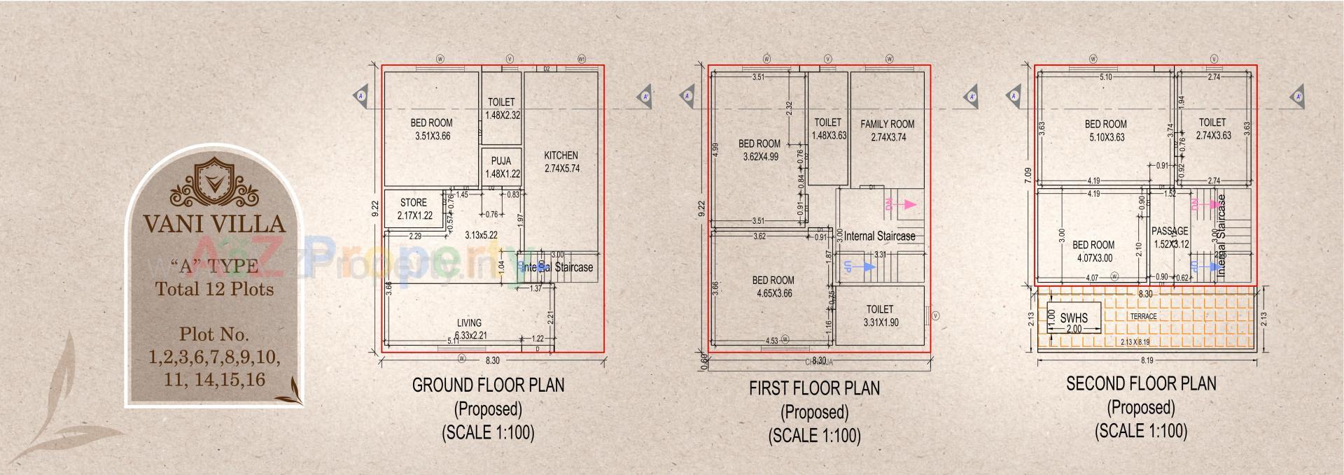 Layout of real estate project Vani Villa located at Bil, Vadodara, Gujarat