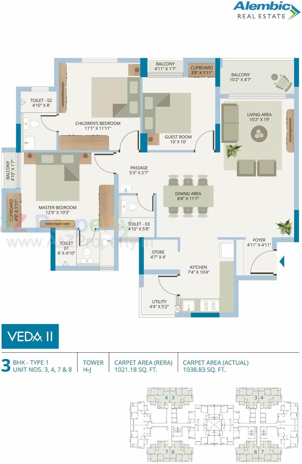 Layout of real estate project Veda Ii located at Chhani, Vadodara, Gujarat