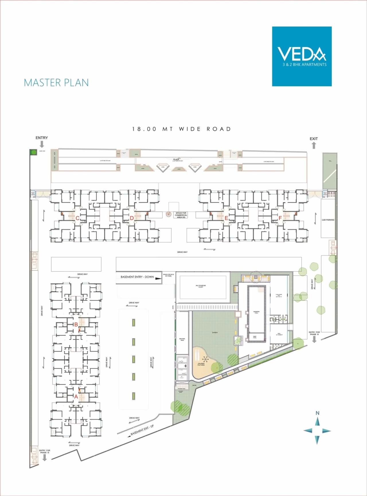 Layout of real estate project Veda located at Vadodara, Vadodara, Gujarat
