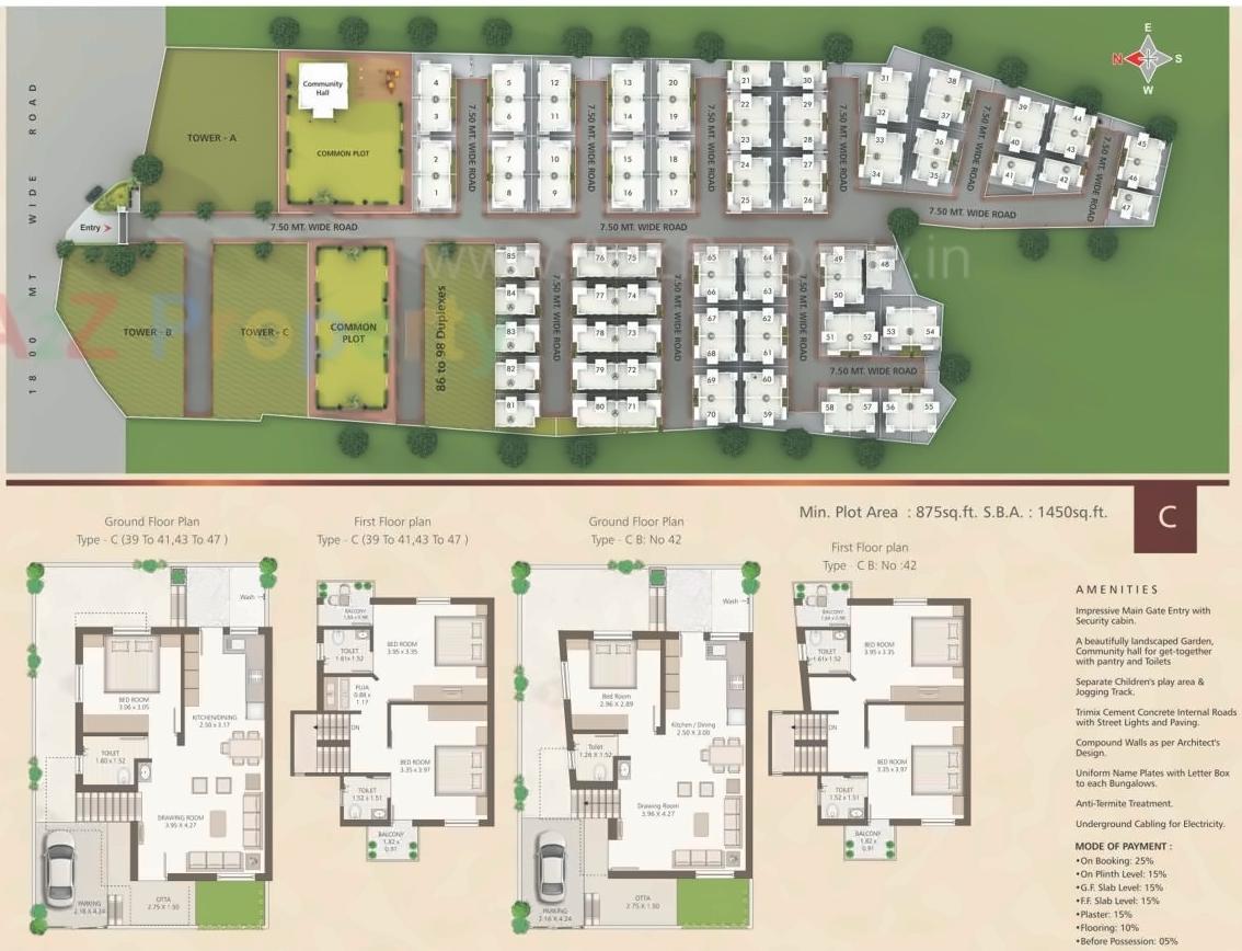 Layout of real estate project Vedant Residency located at Kapurai, Vadodara, Gujarat