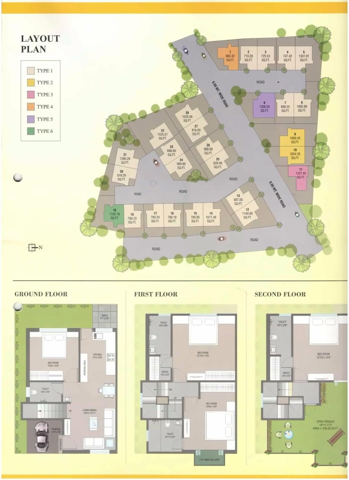 Layout of real estate project Venice Bunglows located at Sayajipura, Vadodara, Gujarat