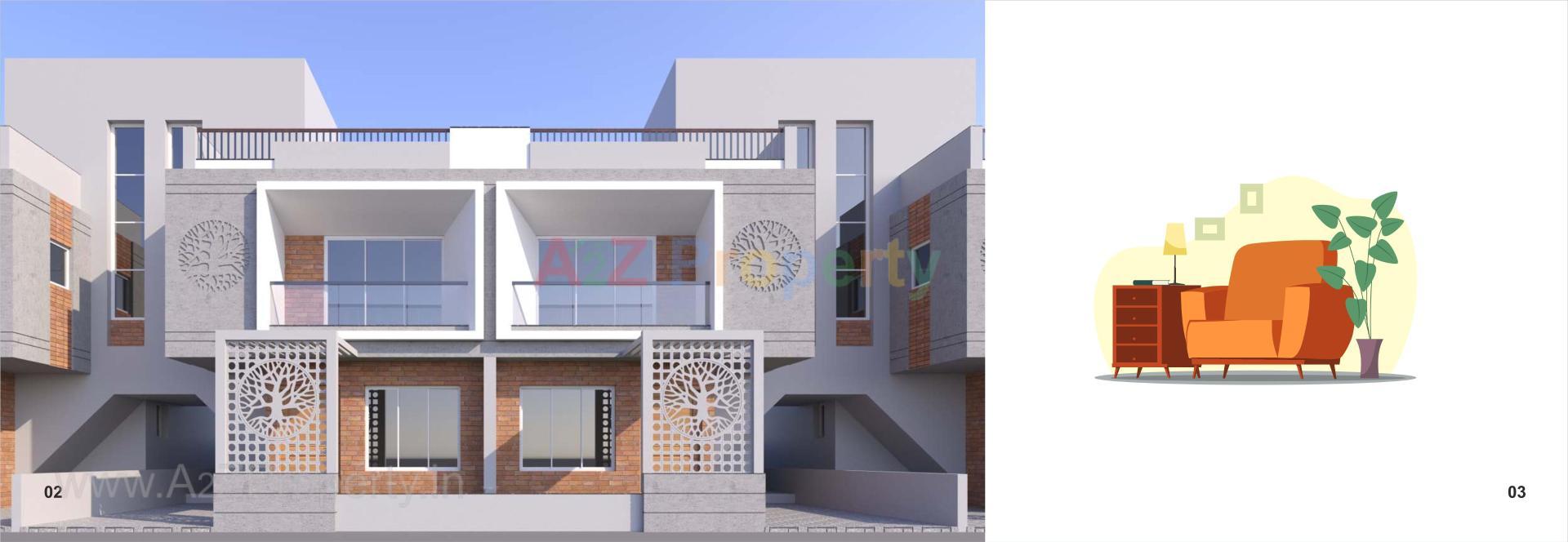 3D Elevation of real estate project Vinayak Bungalows located at Bapod, Vadodara, Gujarat